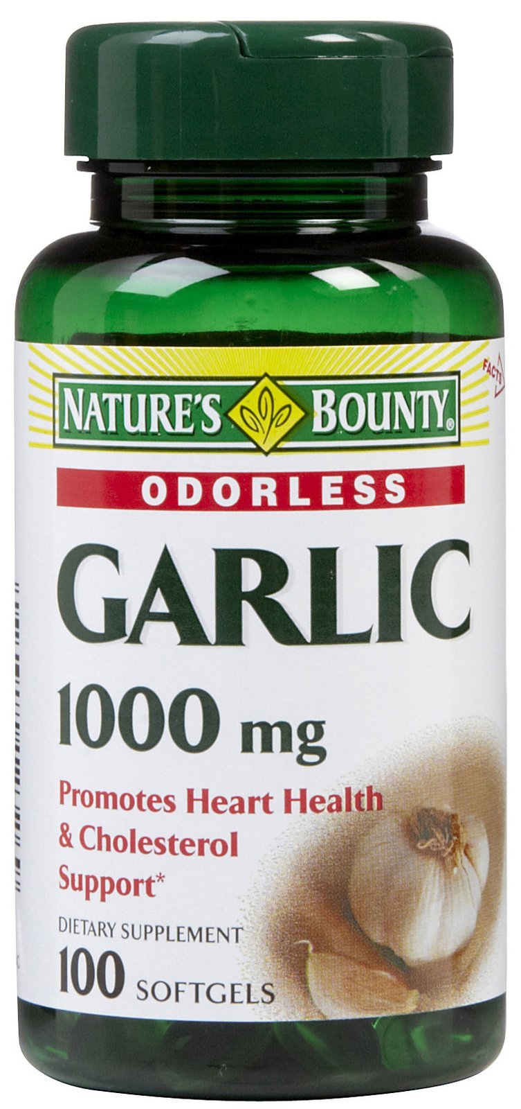 Nature's Bounty Garlic Extract Supplement - 1000 mg Rapid Release Softgels, 100-Count, Pack of 3 | Supports Circulatory Function