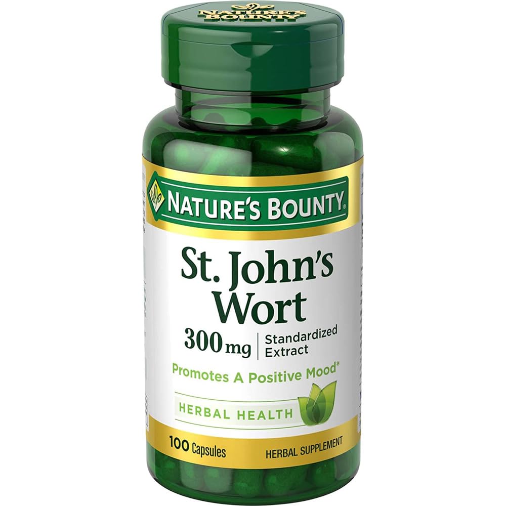 Nature's Bounty St. John's Wort Pills 300mg - 100 Capsules | Herbal Health Supplement BritishVita | Premium UK Vitamins & Wellness Supplements
