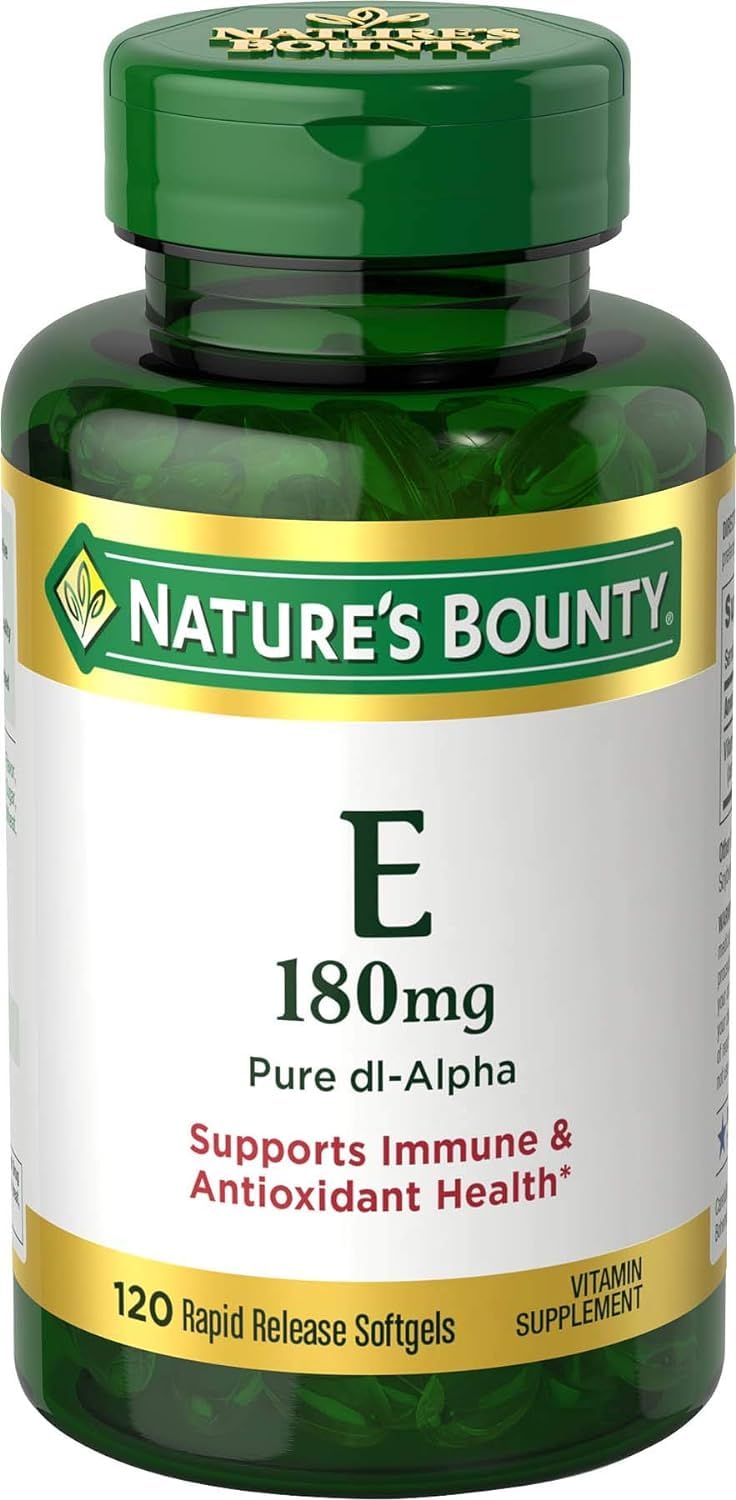 Nature's Bounty Vitamin E 400 IU Softgels Pure DL-Alpha 120 Soft Gels (Pack of 2) BritishVita | Premium UK Vitamins & Wellness Supplements