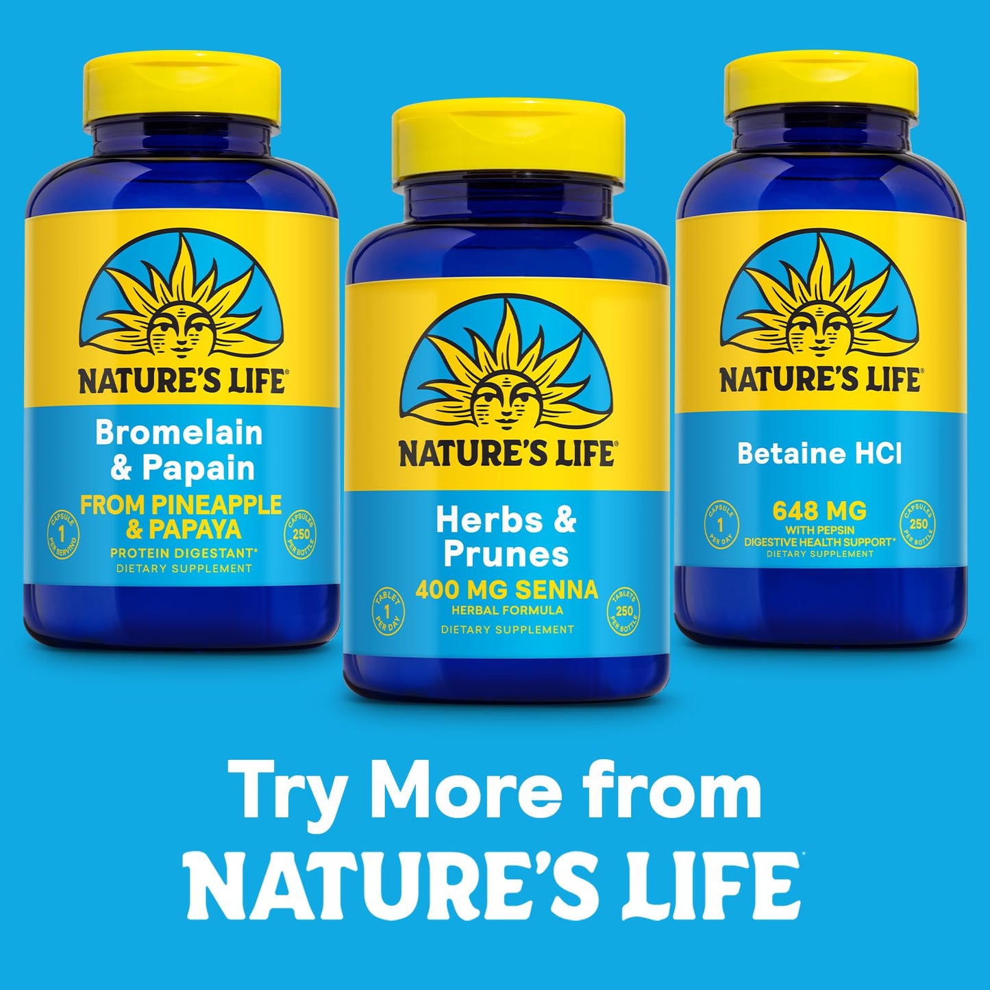 Nature's Life Herbs & Prunes - 400mg Senna Leaves, Vegan, 250 Servings