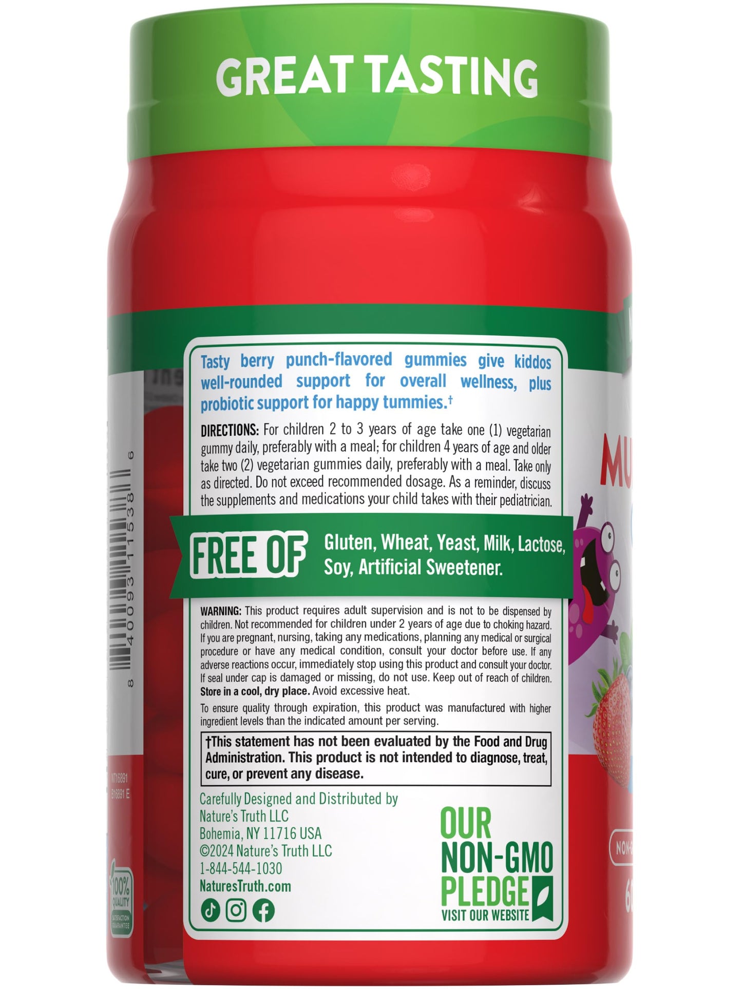 Nature's Truth Kids Multivitamin Gummies with Probiotics - Berry Punch (60 Count)