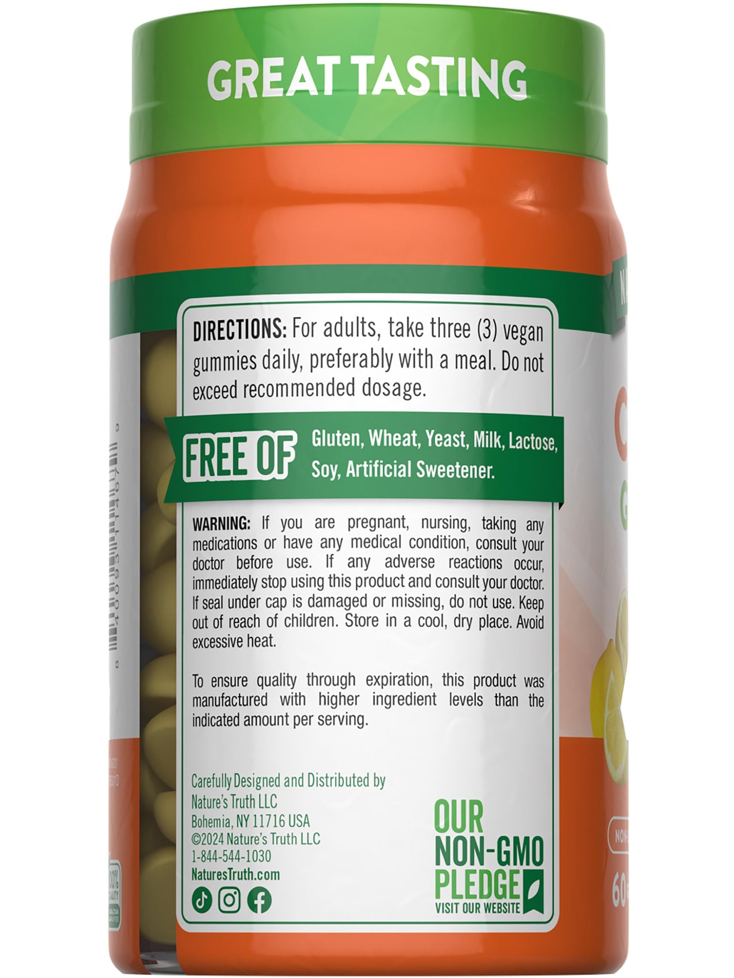 Nature's Truth Vitamin C Gummies with Zinc for Adults – 60 Count | Immune Support, Vegan & Gluten Free