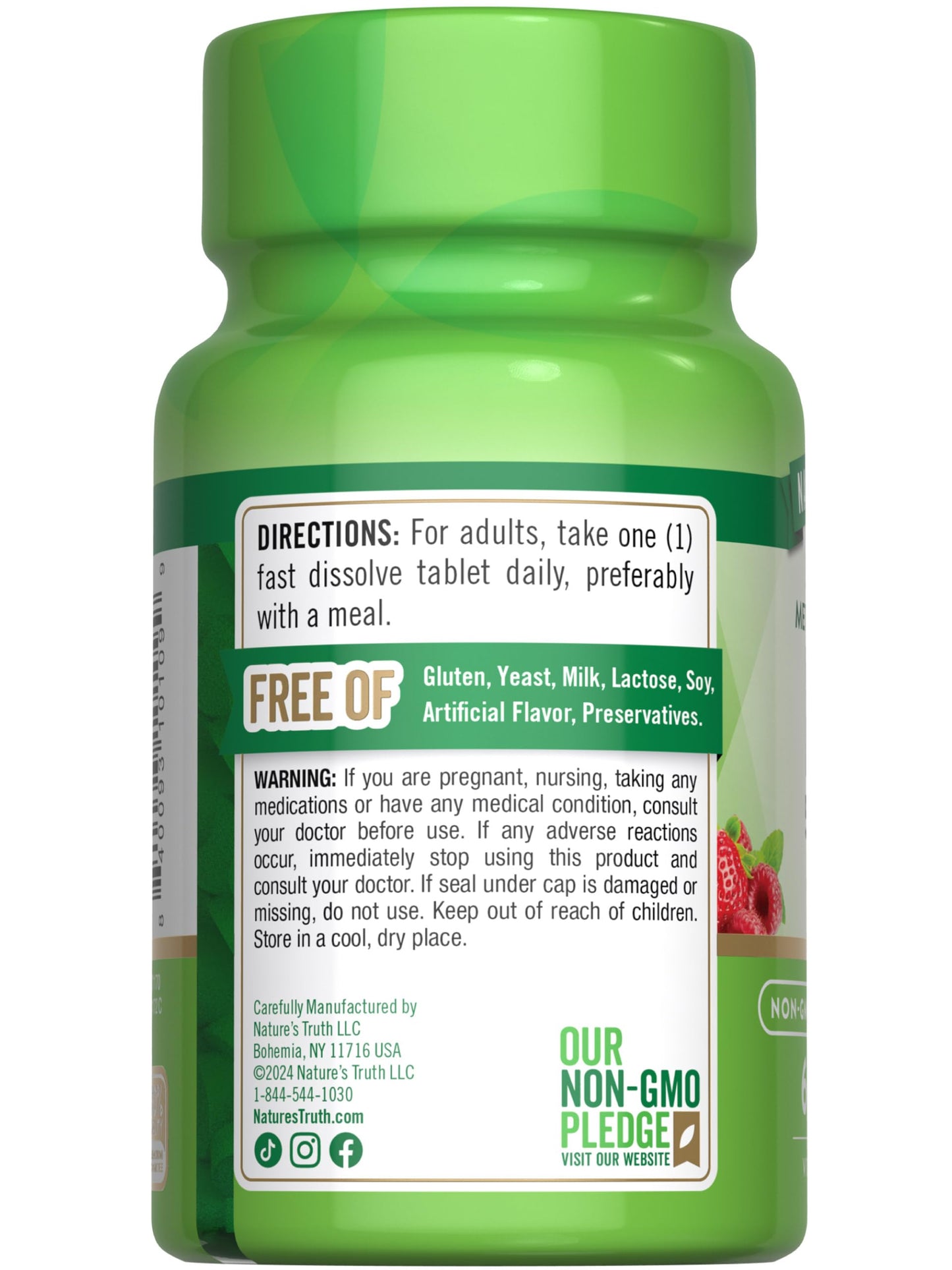 Nature's Truth B12 Vitamin 5000 mcg - 60 Tablets - Fast Dissolve Berry Flavor - Vegan, Non-GMO & Gluten-Free