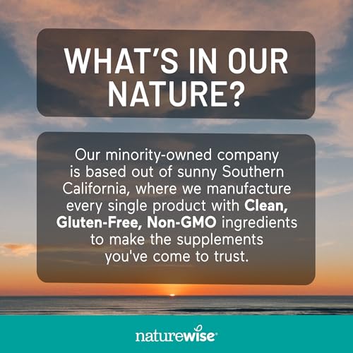NatureWise Women's Multivitamin with Stress Support – Immunity, Hair, Skin & Nails | Organic Whole Foods, Non-GMO | 60 Capsules