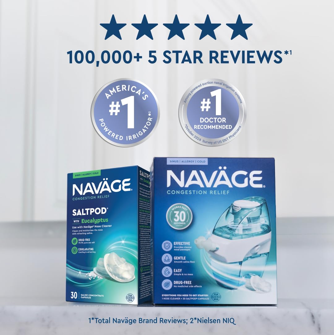 Navage Eucalyptus SaltPod Bundle: 90 SaltPods for Quick Nasal Relief