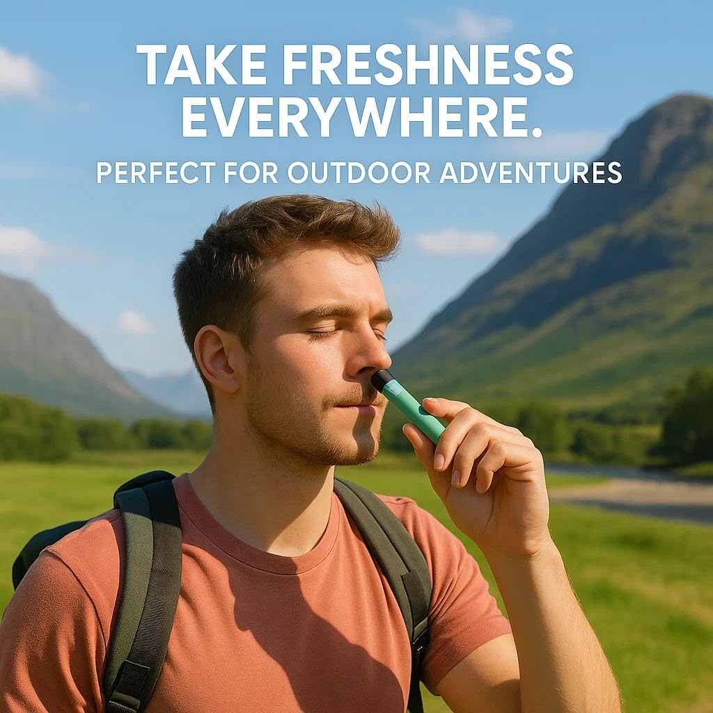Naz Menthol Herbal Nasal Stick – Electric Inhaler, Spearmint & Eucalyptus (3-Pack)