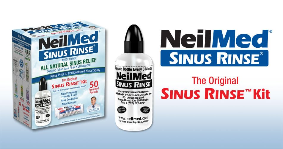 NeilMed Sinus Rinse - Complete Nasal Irrigation Kit (50 Count)
