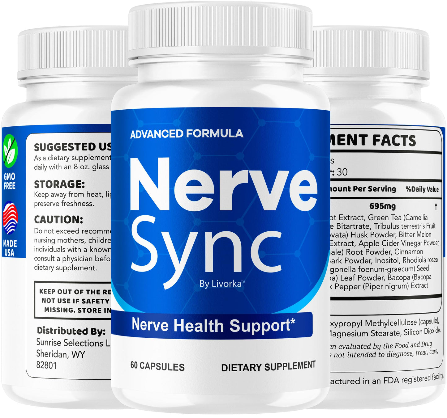 2 Pack Nerve Sync Capsules – Advanced Nerve Health Supplement, 120 Capsules