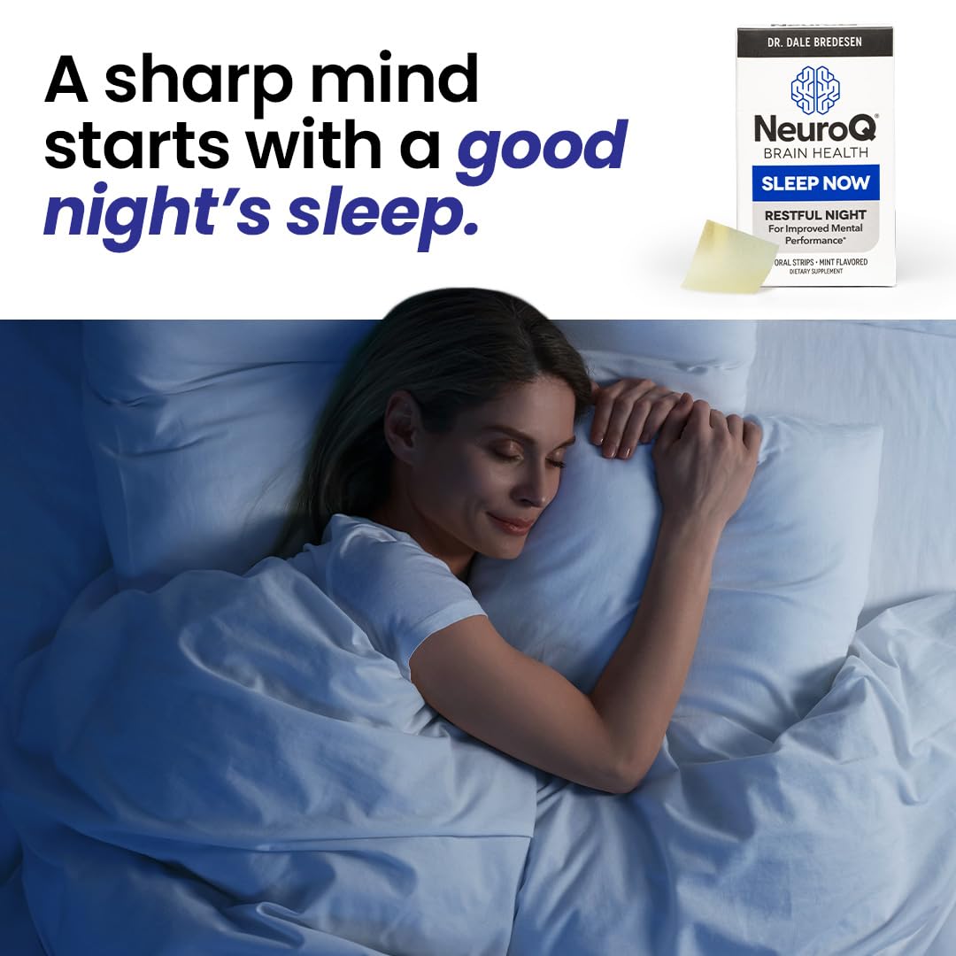 LifeSeasons NeuroQ Sleep Now - Natural Sleep Support with Melatonin & L-Theanine - 30 Mint Strips