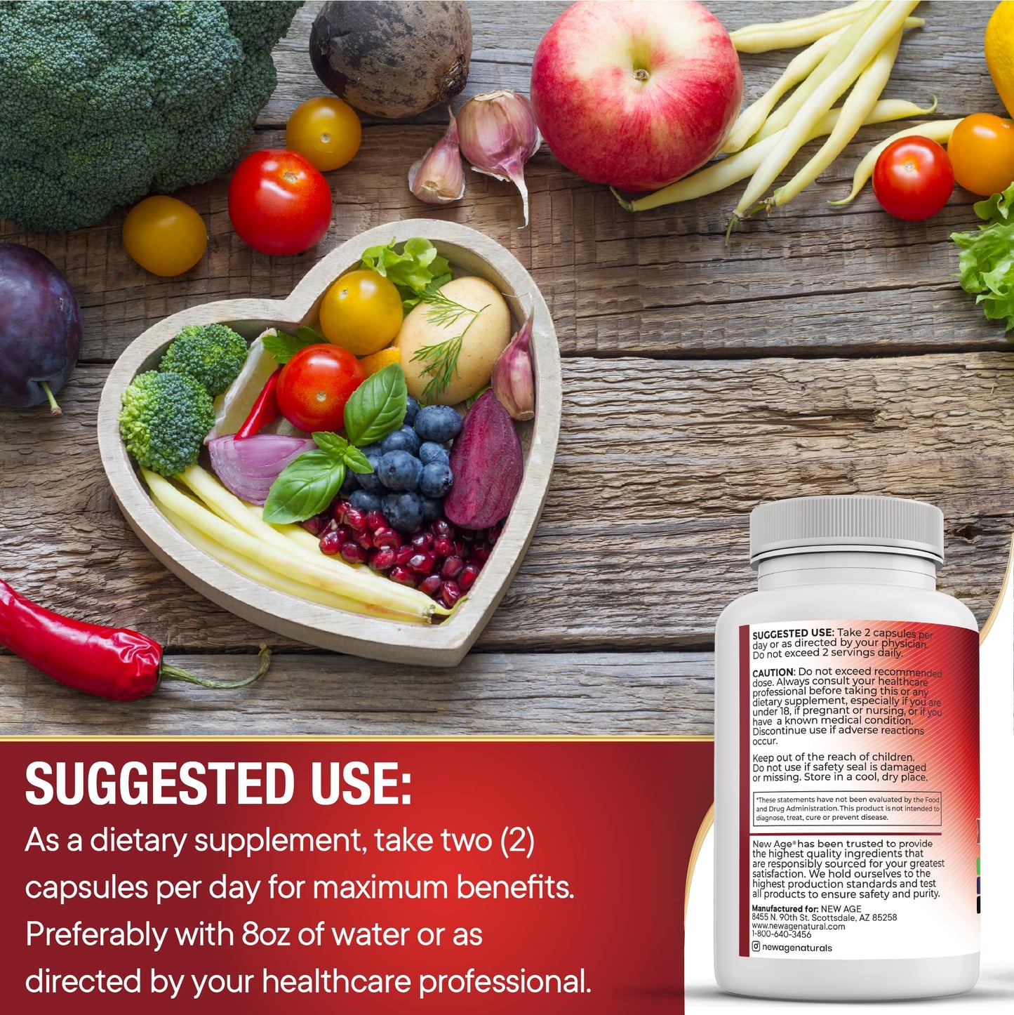 New Age CoQ10 200mg with Red Yeast Rice - Heart Health Support (60 Count)