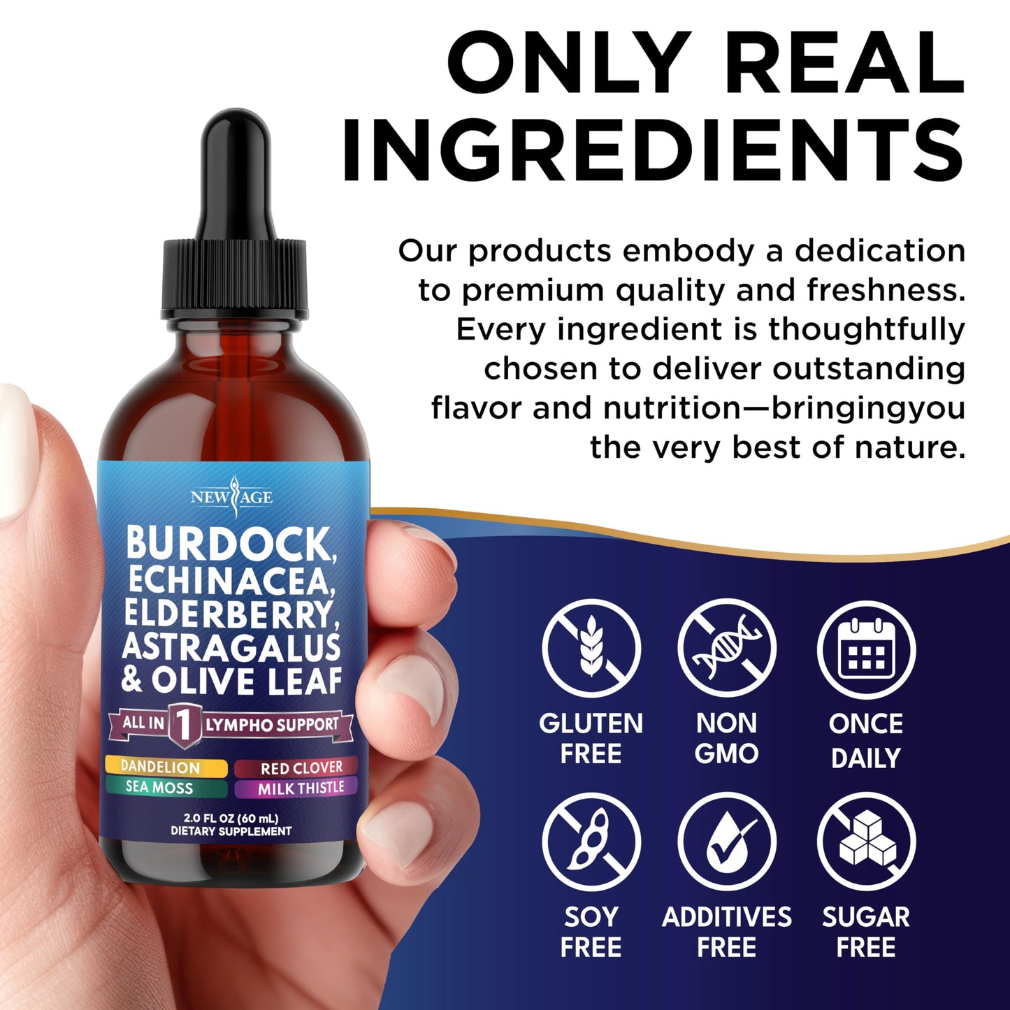 NEW AGE Lymphatic Drainage Drops – Burdock Root & Herbal Immune Support (4 oz)