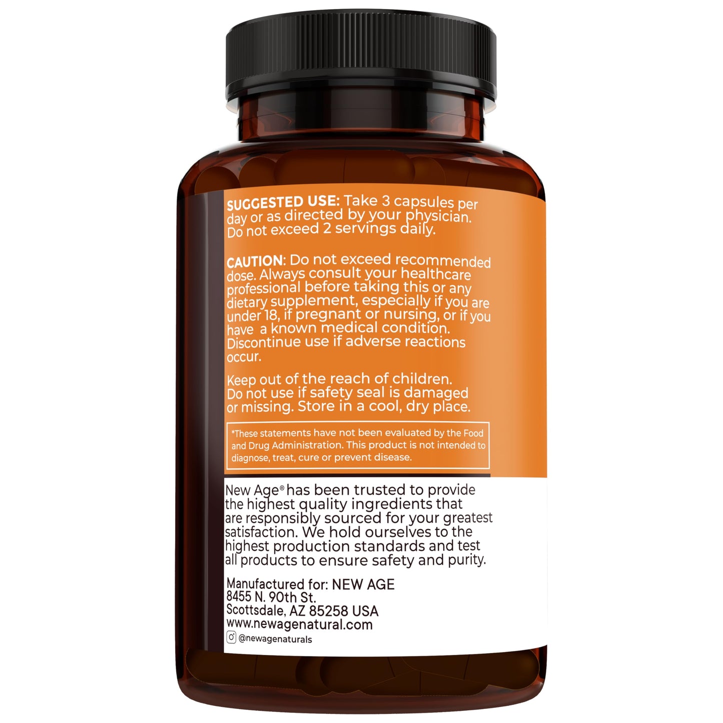 NEW AGE Turmeric Curcumin Capsules – 180 Count, Pack of 2, Standardized Curcuminoids
