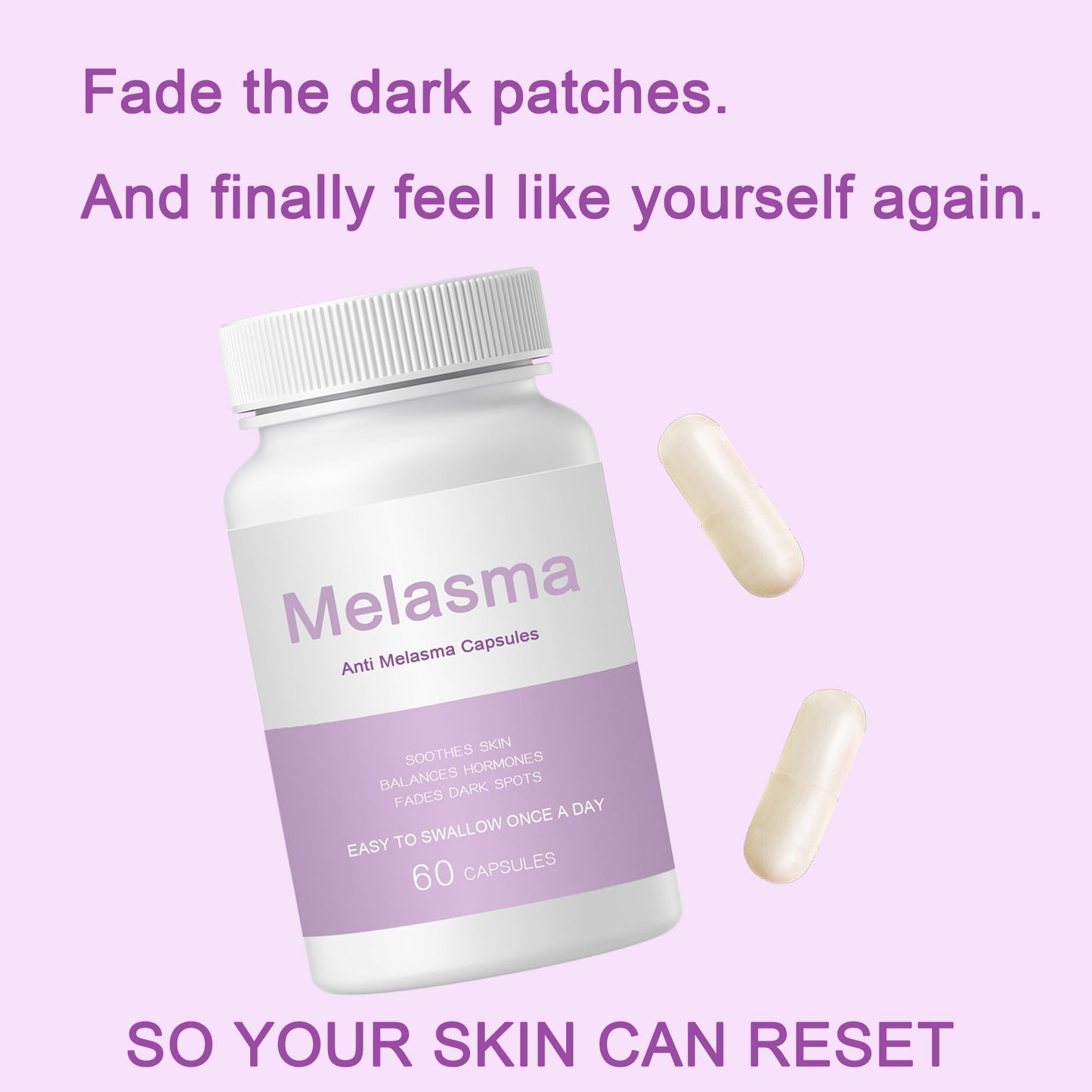 NEWUREHO Melanina Anti-Melasma Capsules – DIM, KSM-66 & Turmeric (60 Caps)
