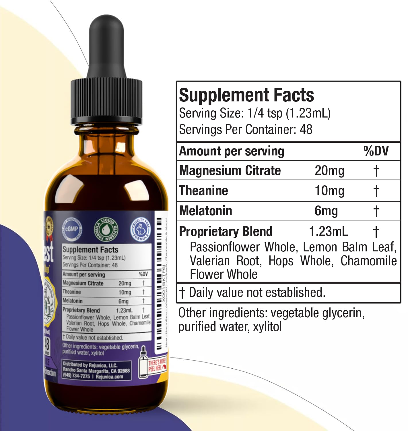 NoctuRest Natural Sleep-Aid | Liquid Formula with Melatonin, Valerian, Magnesium & L-Theanine