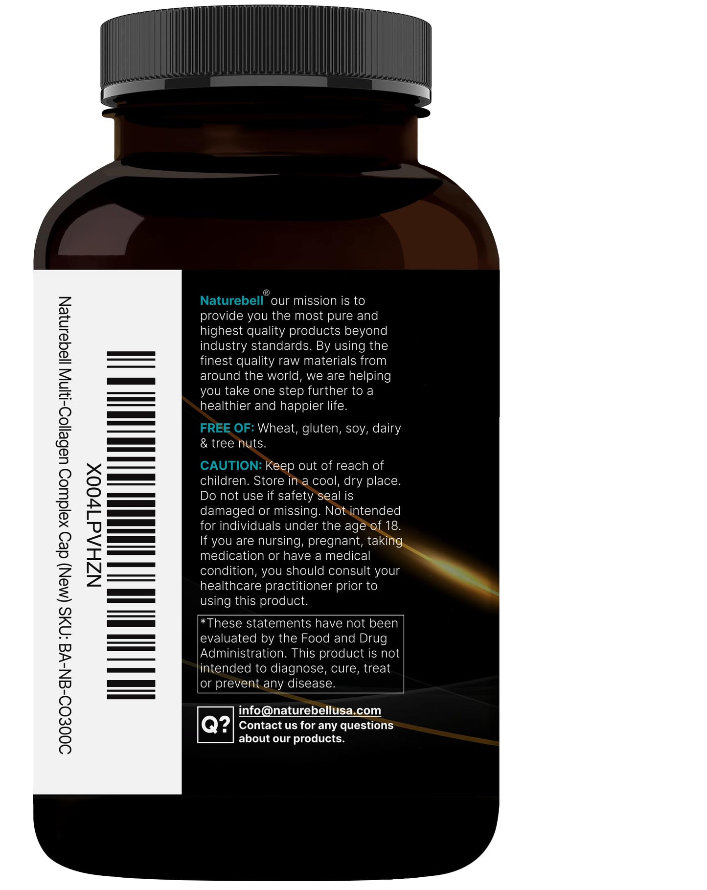 NatureBell Multi Collagen Complex – 300 Capsules, 5 Types + Hyaluronic Acid