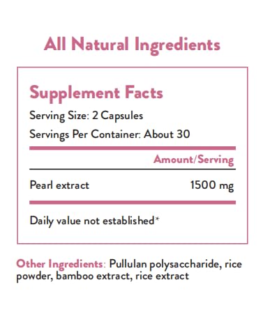 Organic Pearl Powder Capsules 1500mg | Skin Radiance, Eye Wellness & Nails | 60 Capsules
