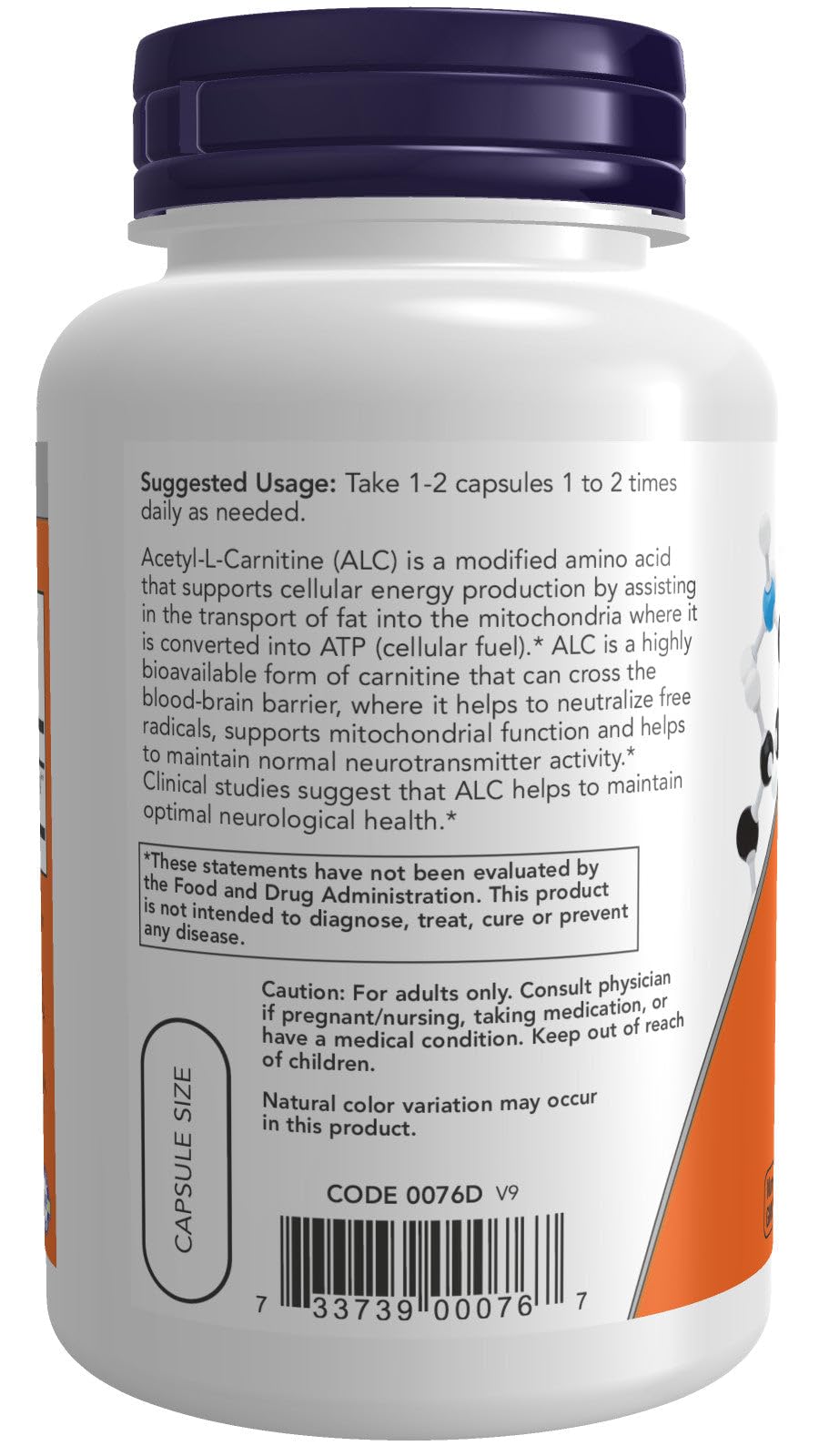 Now Foods Acetyl L-Carnitine 500 mg - 100 Caps | Brain & Nerve Support