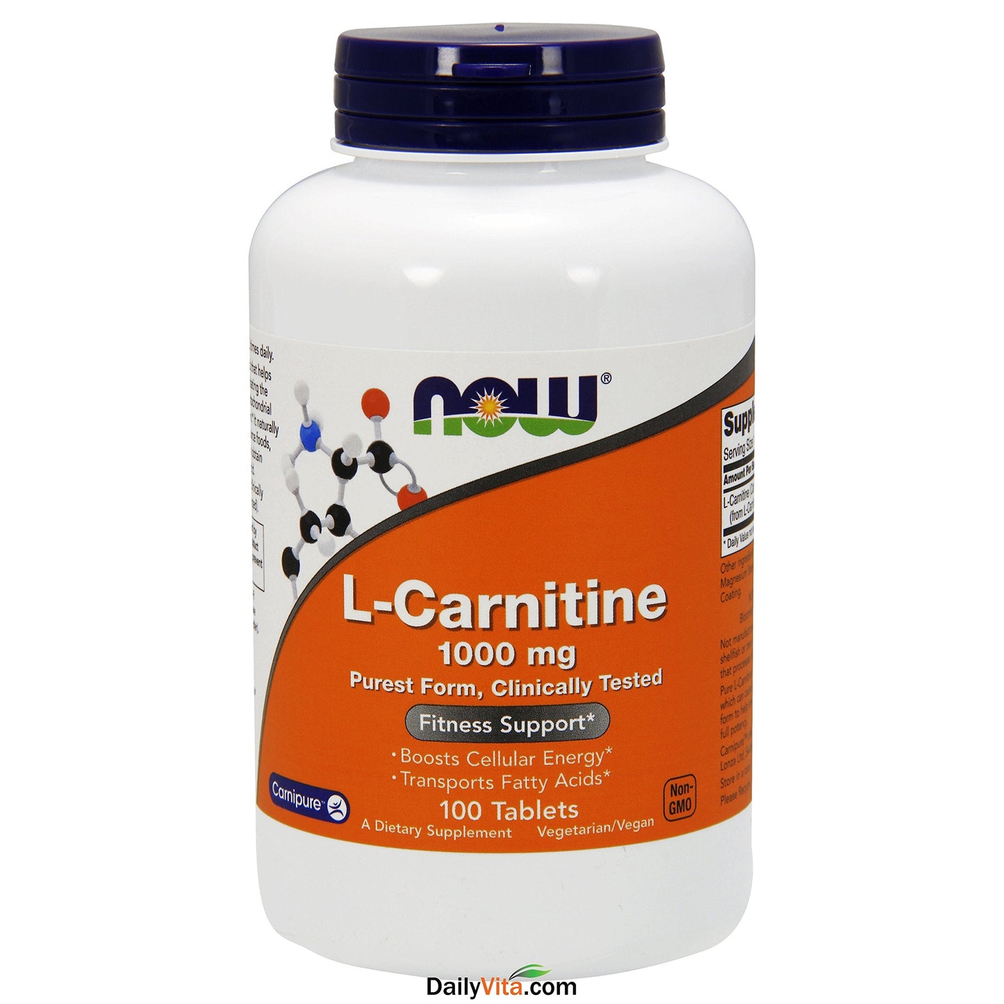 Now Foods L-Carnitine 1000mg – Fitness Support, 100 Tabs