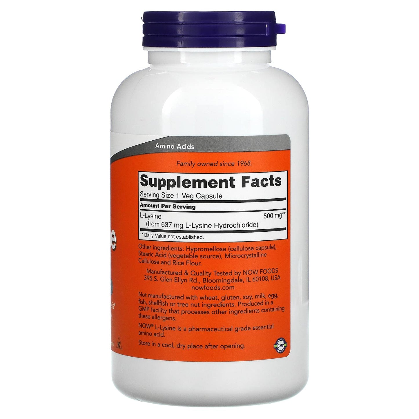 NOW Foods L-Lysine 500 mg | 250 Capsules (Pack of 2) – Immune Support & Collagen