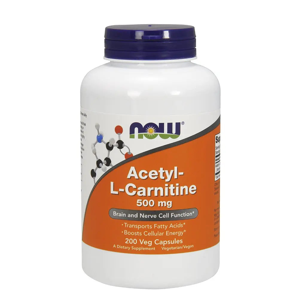 NOW Foods Acetyl L-Carnitine 500mg – 200 Vcaps Pack of 2 | Cognitive Support & Cellular Energy BritishVita | Premium UK Vitamins & Wellness Supplements