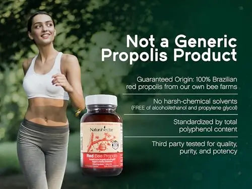 NaturaNectar Red Bee Propolis Capsules – NSF Certified, Gluten-Free (60pcs) BritishVita | Premium UK Vitamins & Wellness Supplements