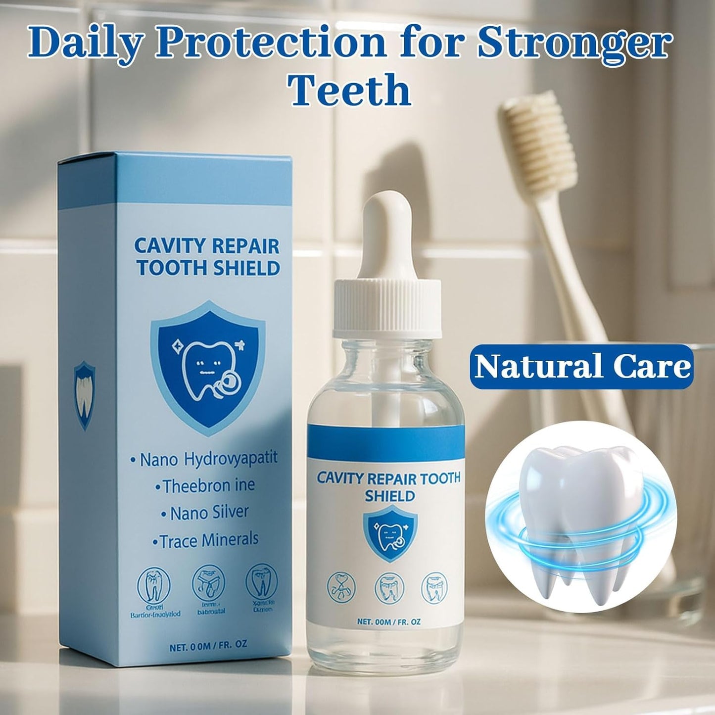 Nudenta Odontic Repair Tooth Armor Liquid – Nano Hydroxyapatite Remineralization Drops (2x60ml)