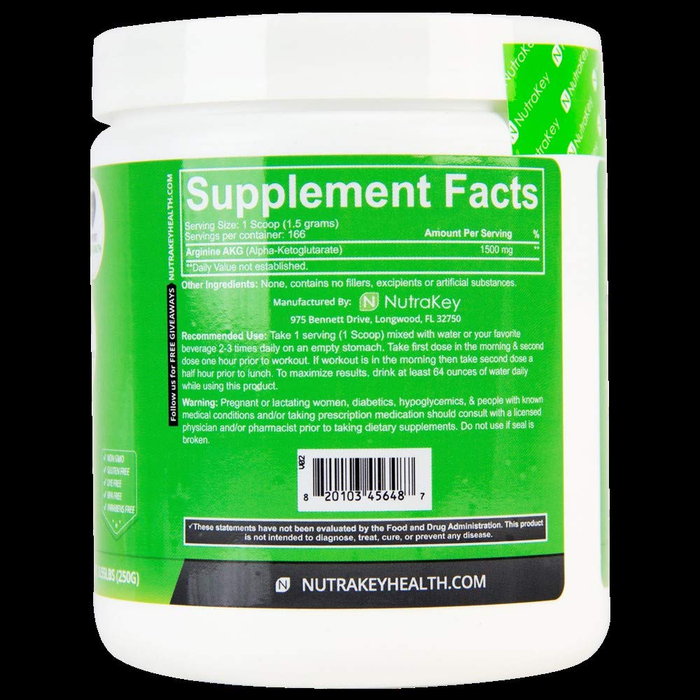 NutraKey Arginine Powder 250 g by Nutrakey | L-Arginine Supplement