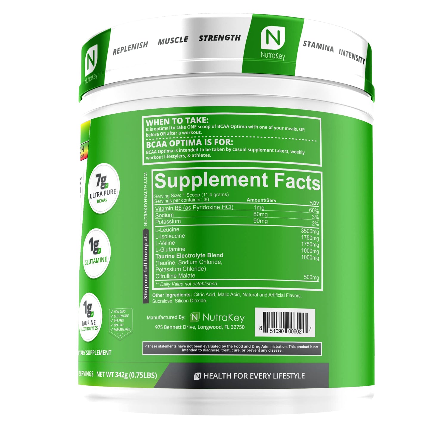 NutraKey BCAA Optima – Post Workout Recovery, Fruit Punch