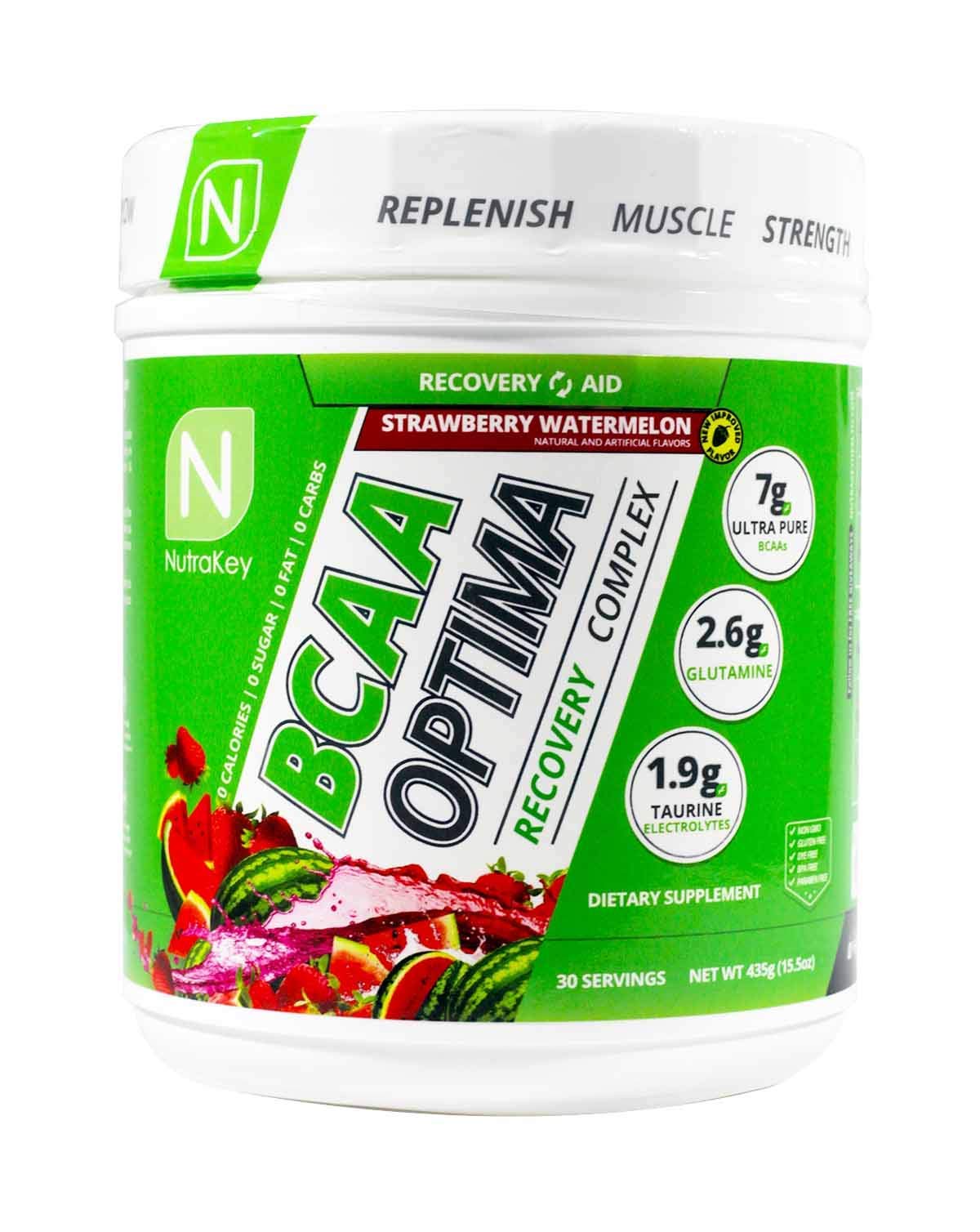 NutraKey BCAA Optima Post-Workout Recovery – No Sugar, No Carb | Strawberry Watermelon