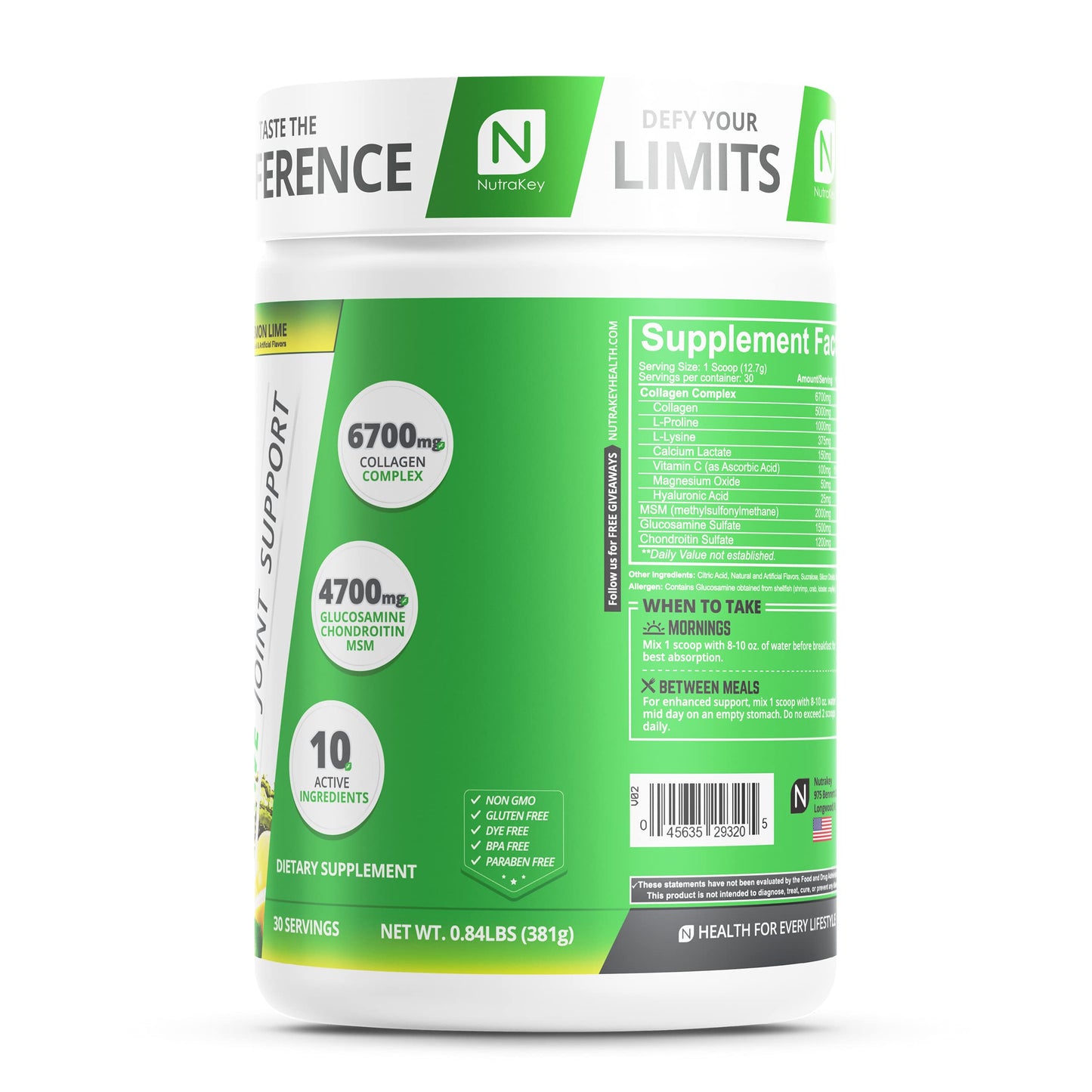 NutraKey Innoflex 1500mg - Glucosamine, Chondroitin, MSM, Hyaluronic Acid & Collagen