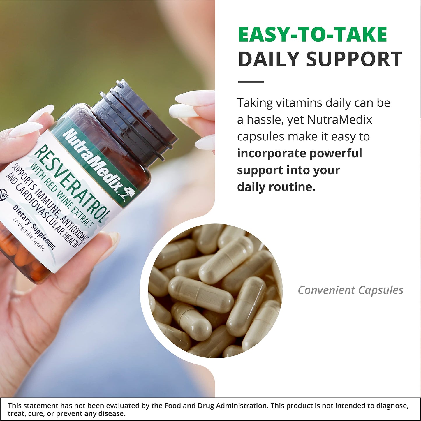 NutraMedix Resveratrol Capsules – Bioavailable Antioxidants from Red Wine Extract & Grape Skins (60 Capsules)