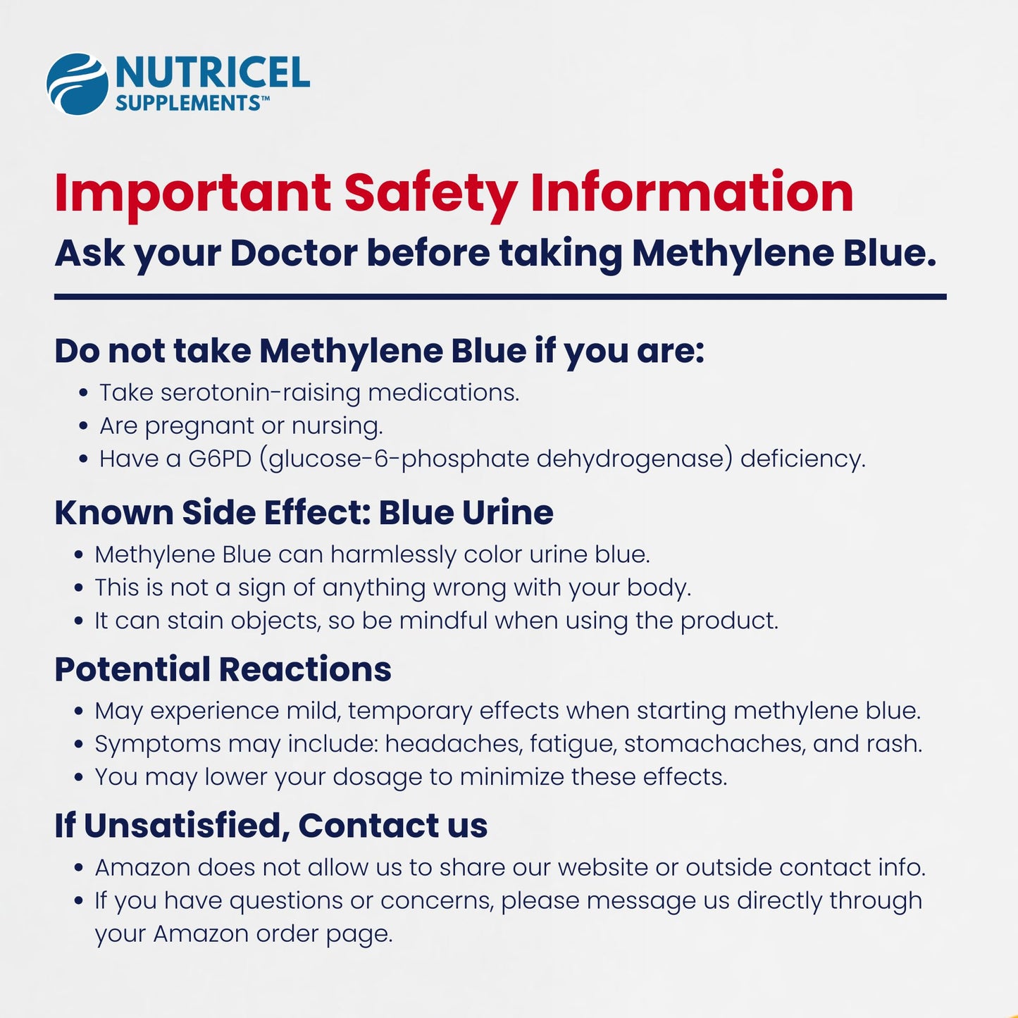 Nutricel Methylene Blue Capsules with Mushroom Extracts – 7mg, 60ct – Made in America