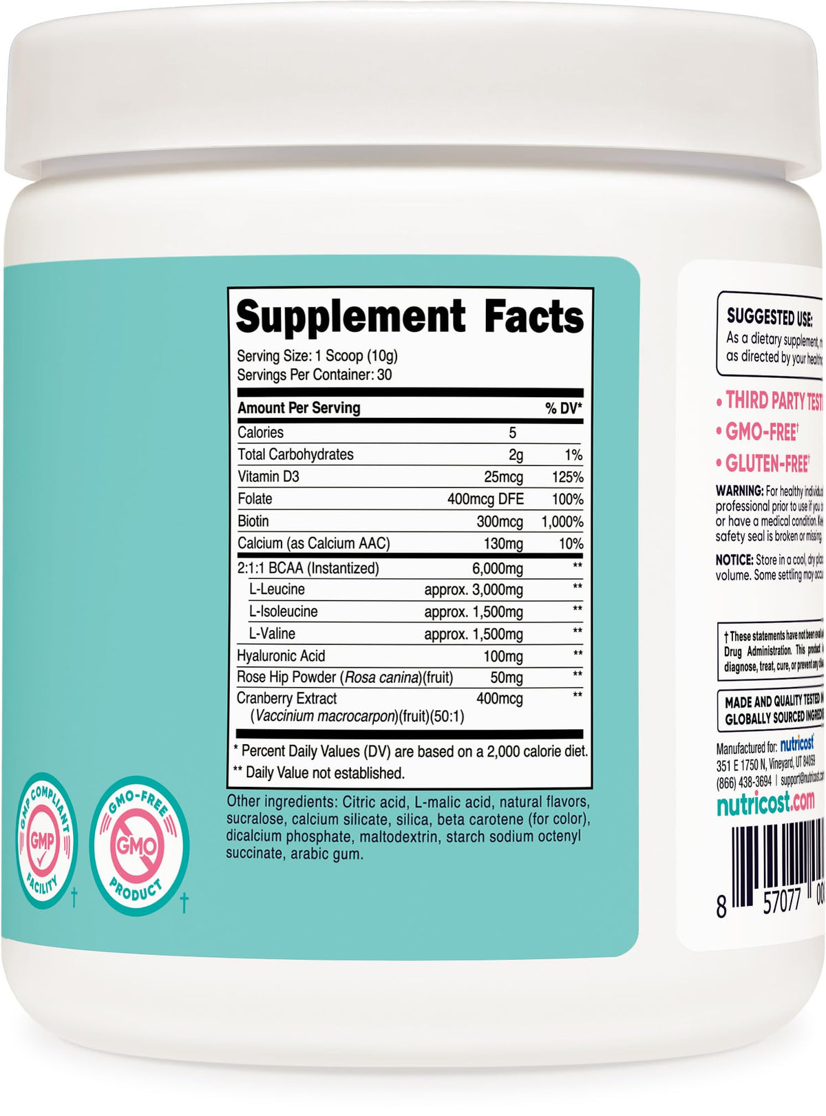 Nutricost BCAA for Women - Peach Mango (30 Servings) | Non-GMO & Gluten-Free BritishVita | Premium UK Vitamins & Wellness Supplements