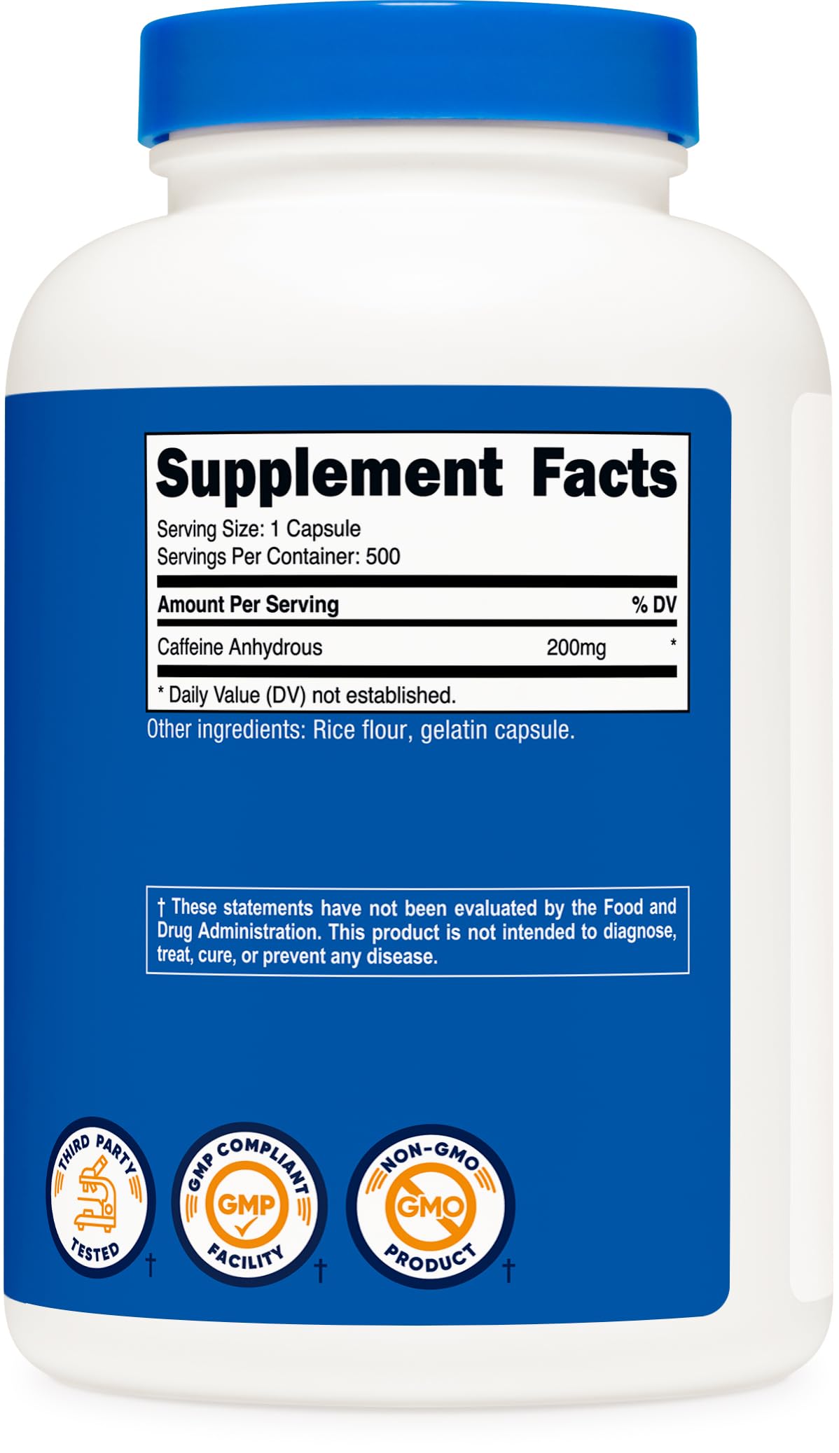 Nutricost Caffeine Pills 200mg Per Serving (500 Caps)