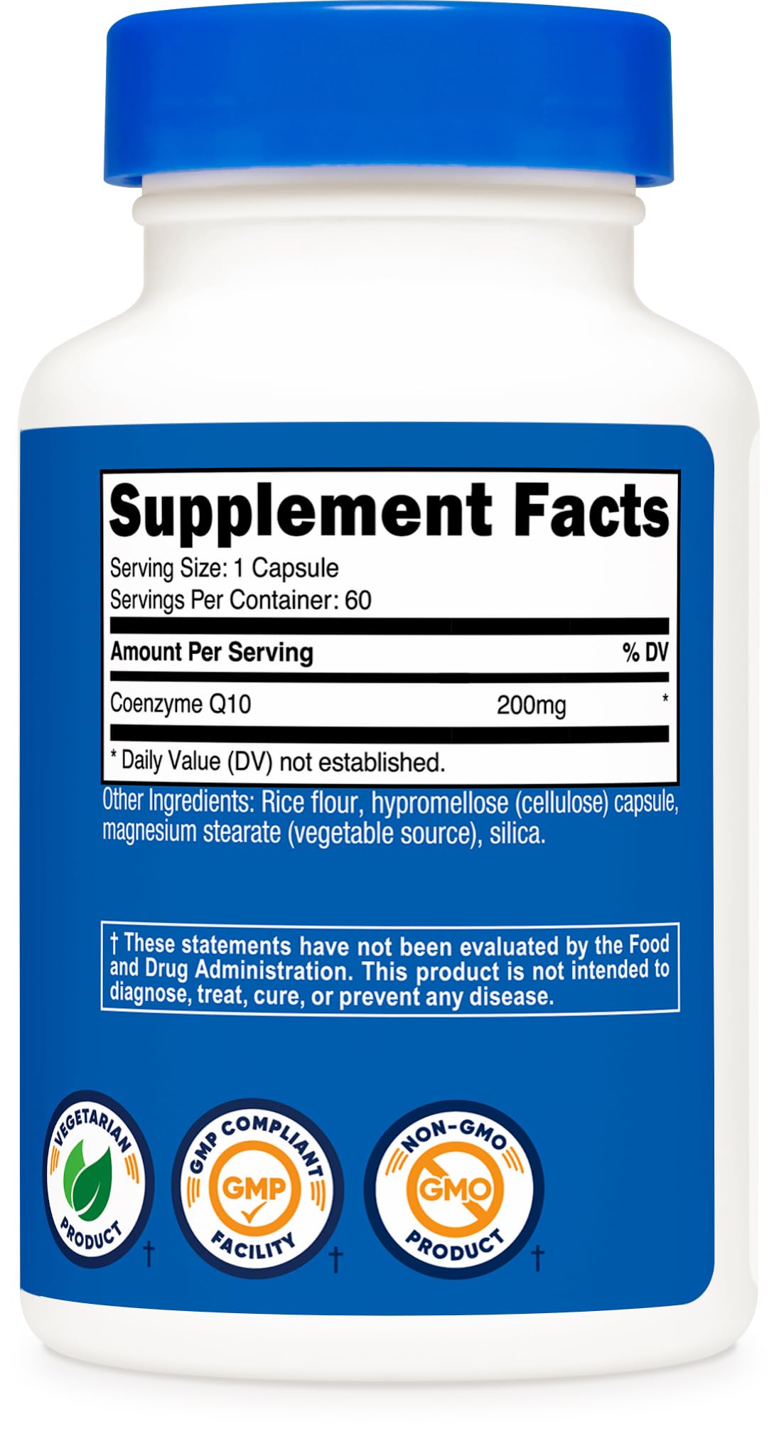 Nutricost CoQ10 200mg - 60 Vegetarian Capsules | High Absorption, Non-GMO
