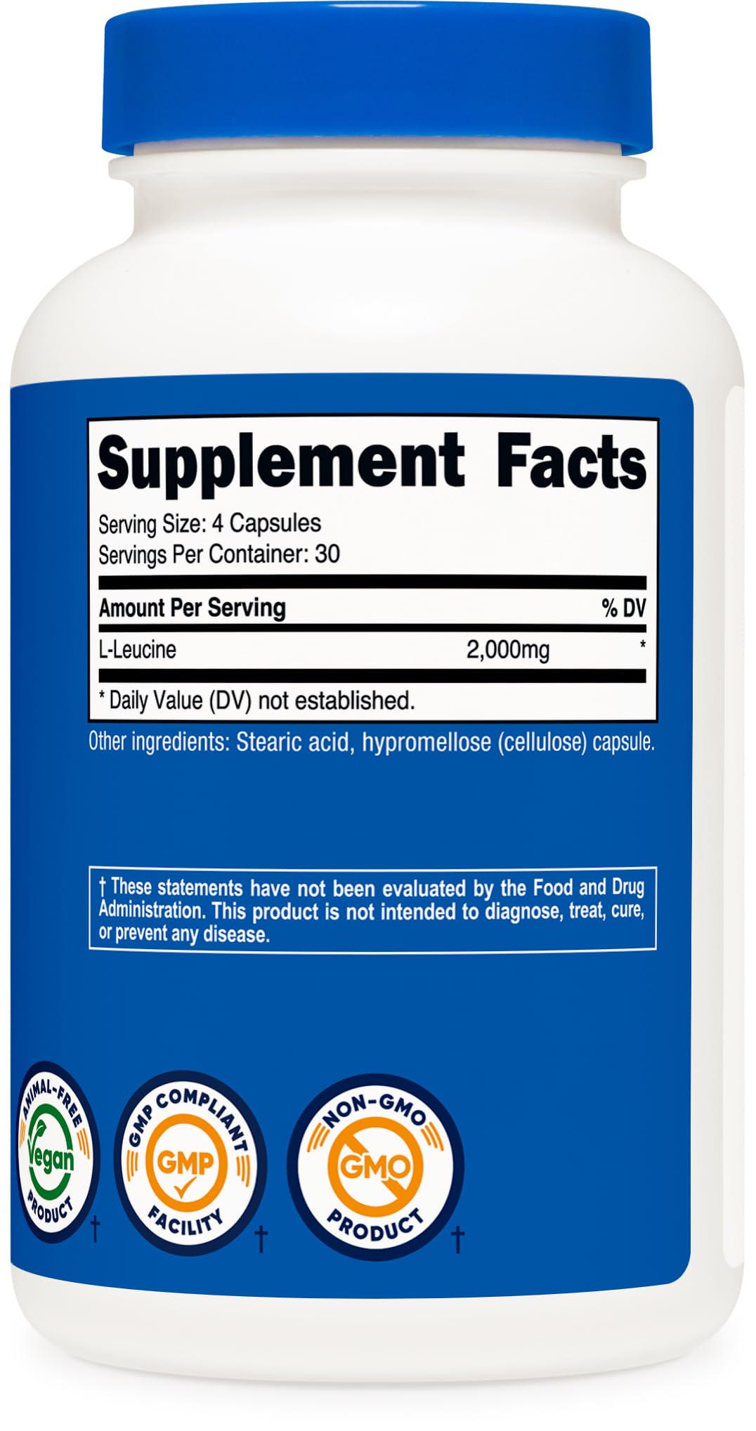 Nutricost L-Leucine 2,000mg – 120 Vegetarian Capsules (Pack of 2) BritishVita | Premium UK Vitamins & Wellness Supplements
