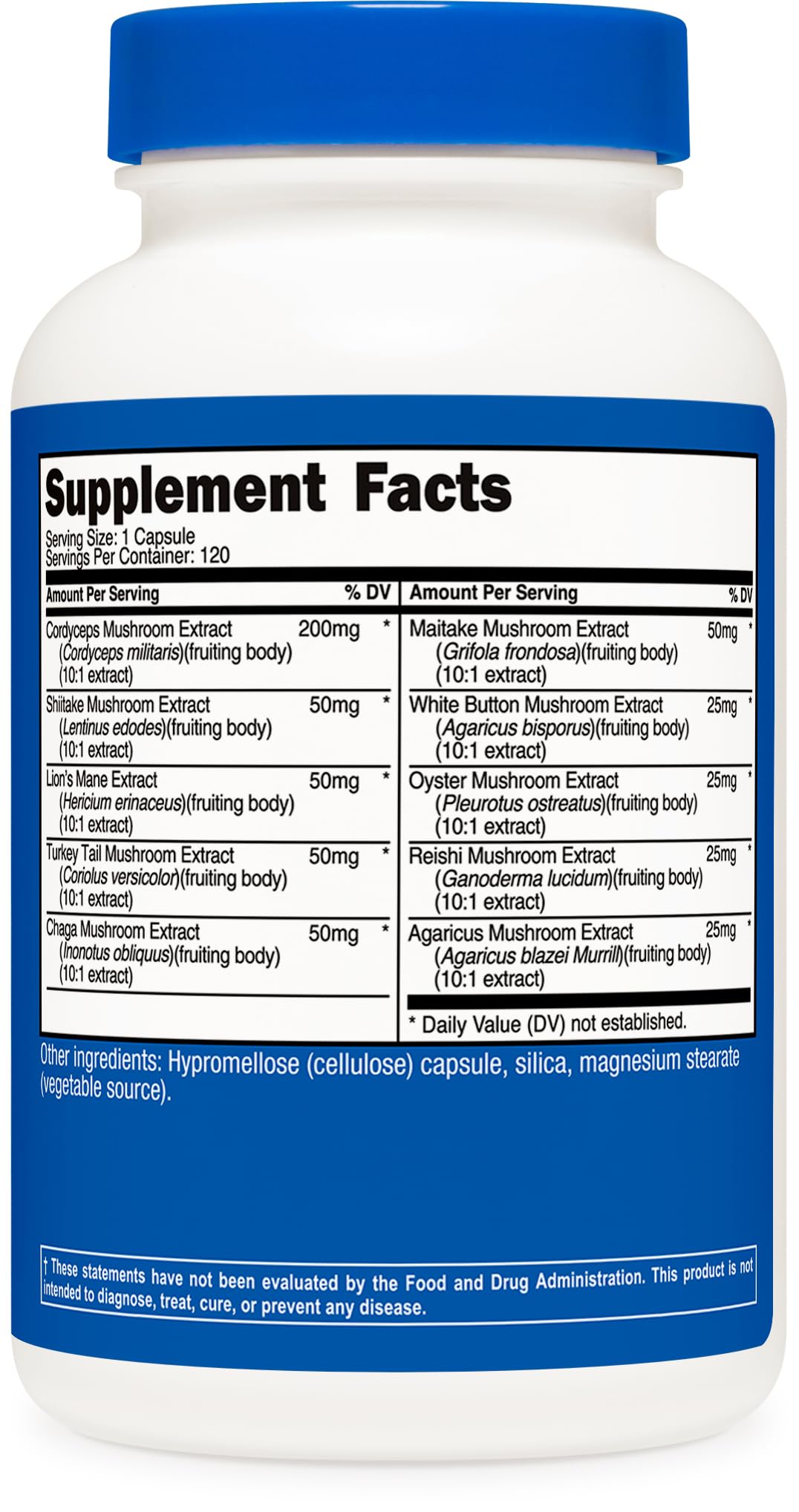 Nutricost Mushroom Complex Supplement | 120 Capsules | 10-Mushroom Blend | Non-GMO & Gluten Free