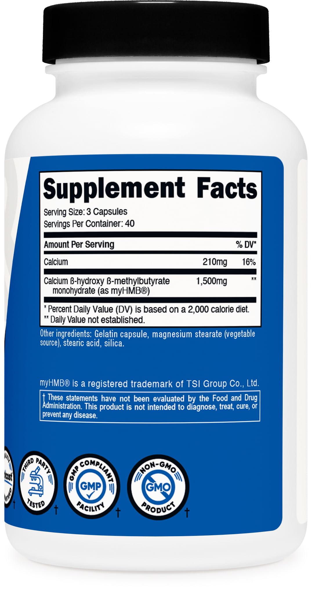 Nutricost myHMB Capsules 1,500MG - 120 Caps | Performance Line