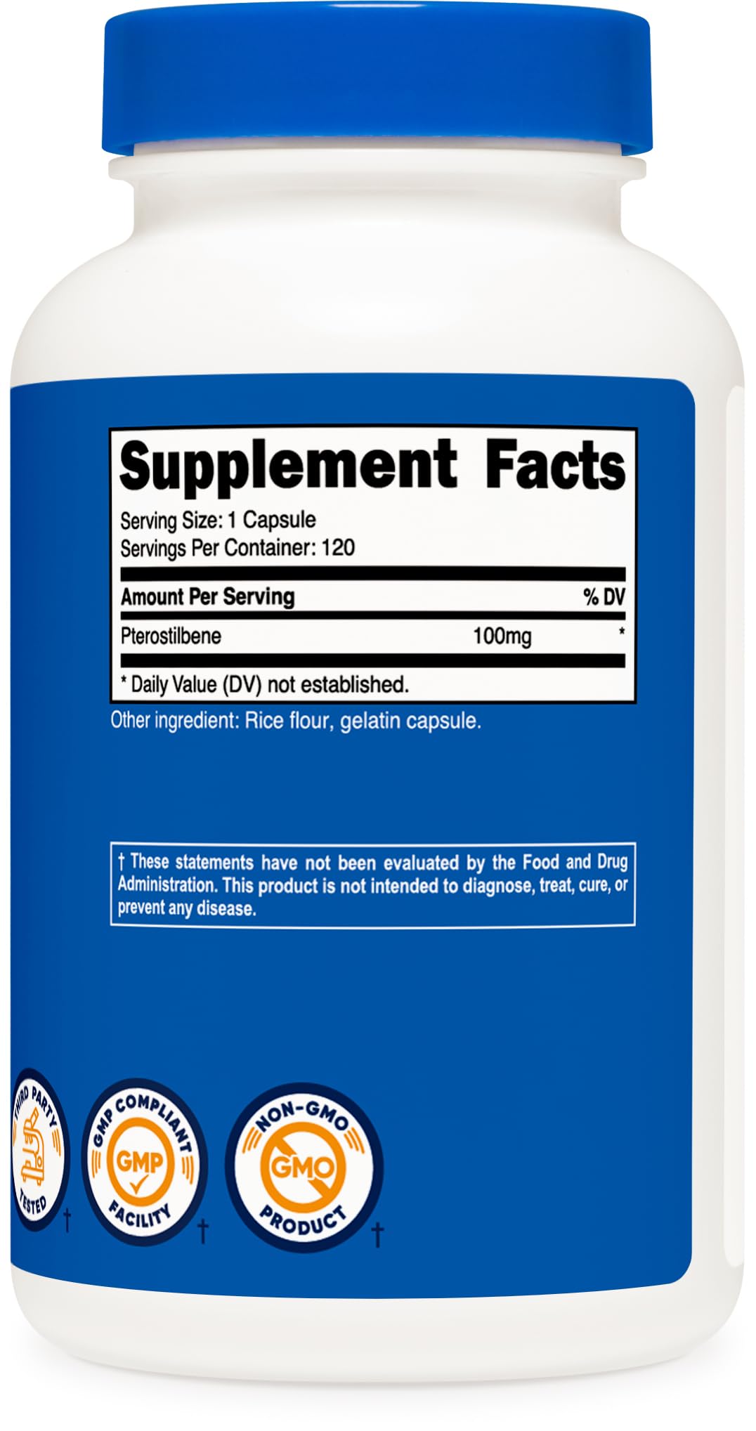 Nutricost Pterostilbene 100mg - 120 Capsules | Non-GMO, Gluten Free