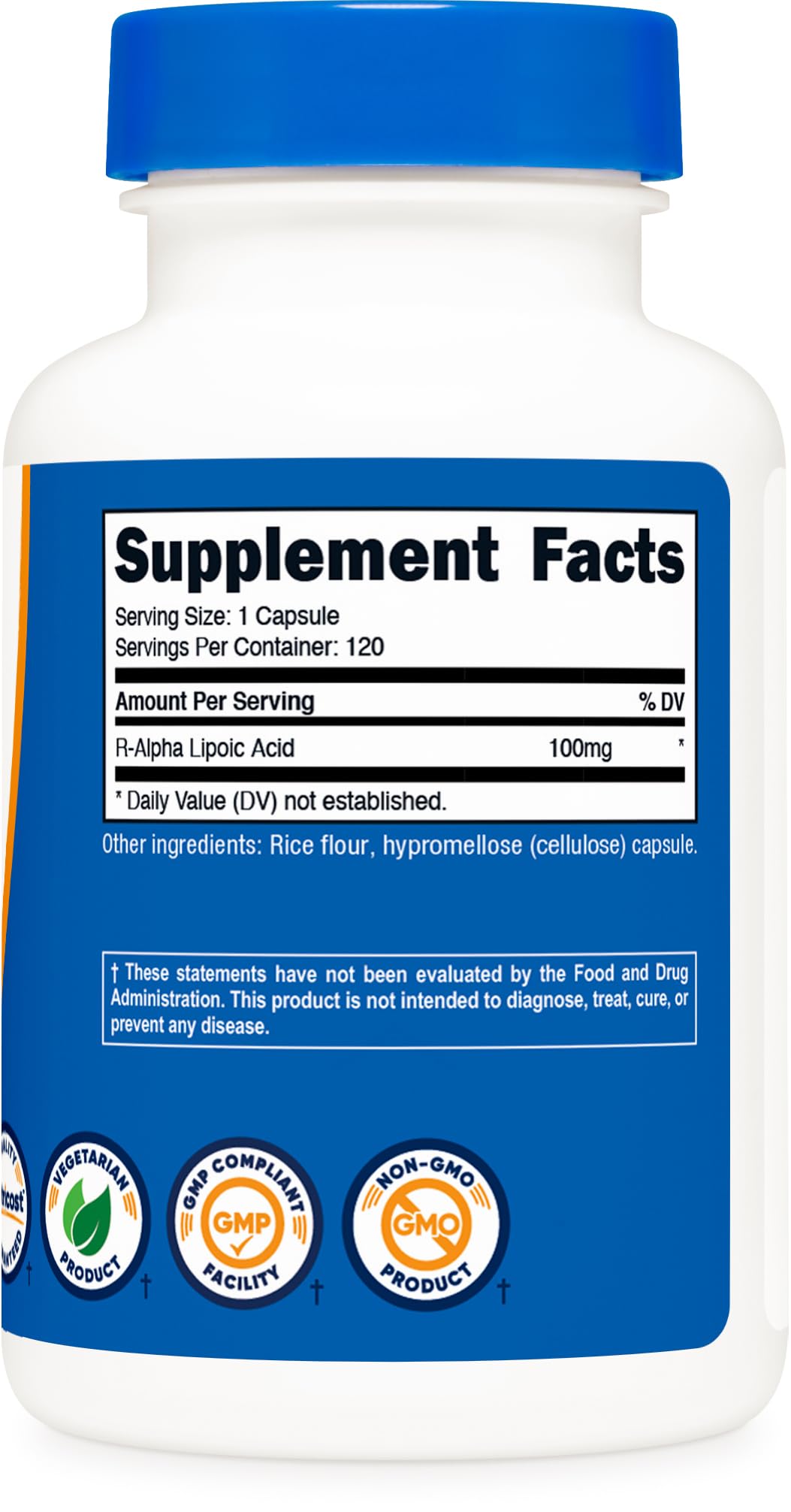 Nutricost R-Alpha Lipoic Acid 100mg, 120 Veggie Capsules – Non-GMO, Gluten Free