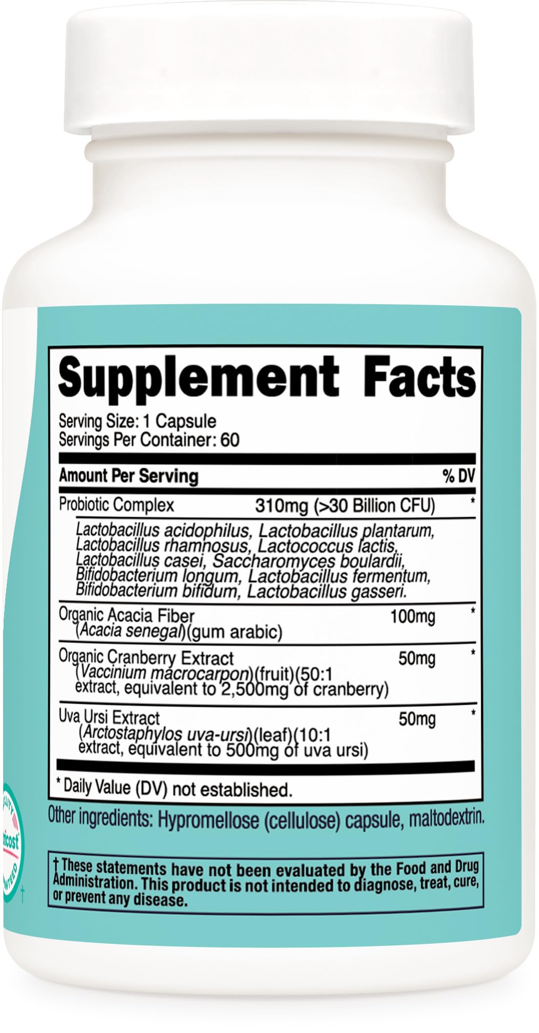 Nutricost Probiotic for Women 30B CFU - 60 Capsules | Acacia Fiber, Uva Ursi & Cranberry | Non-GMO & Gluten Free
