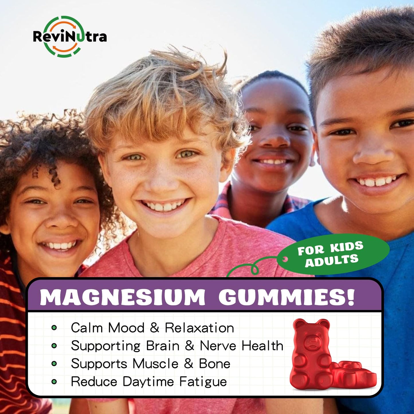 Magnesium Complex Gummies for Kids & Adults | Calm, Sleep & Mood Support | 60 Gummies