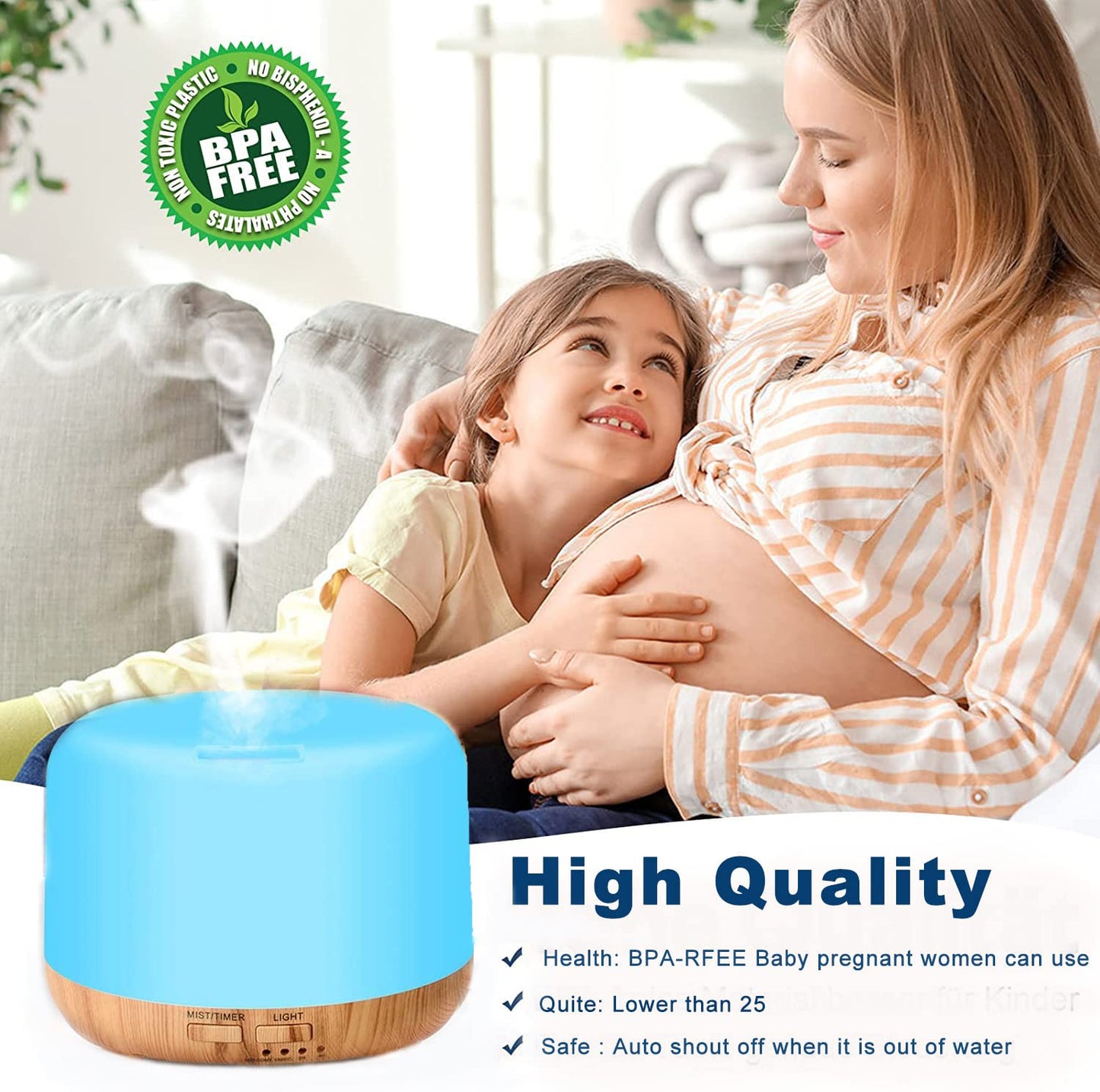 Oil Diffuser Humidifier 300ML – Ultrasonic Aroma Diffuser with Remote