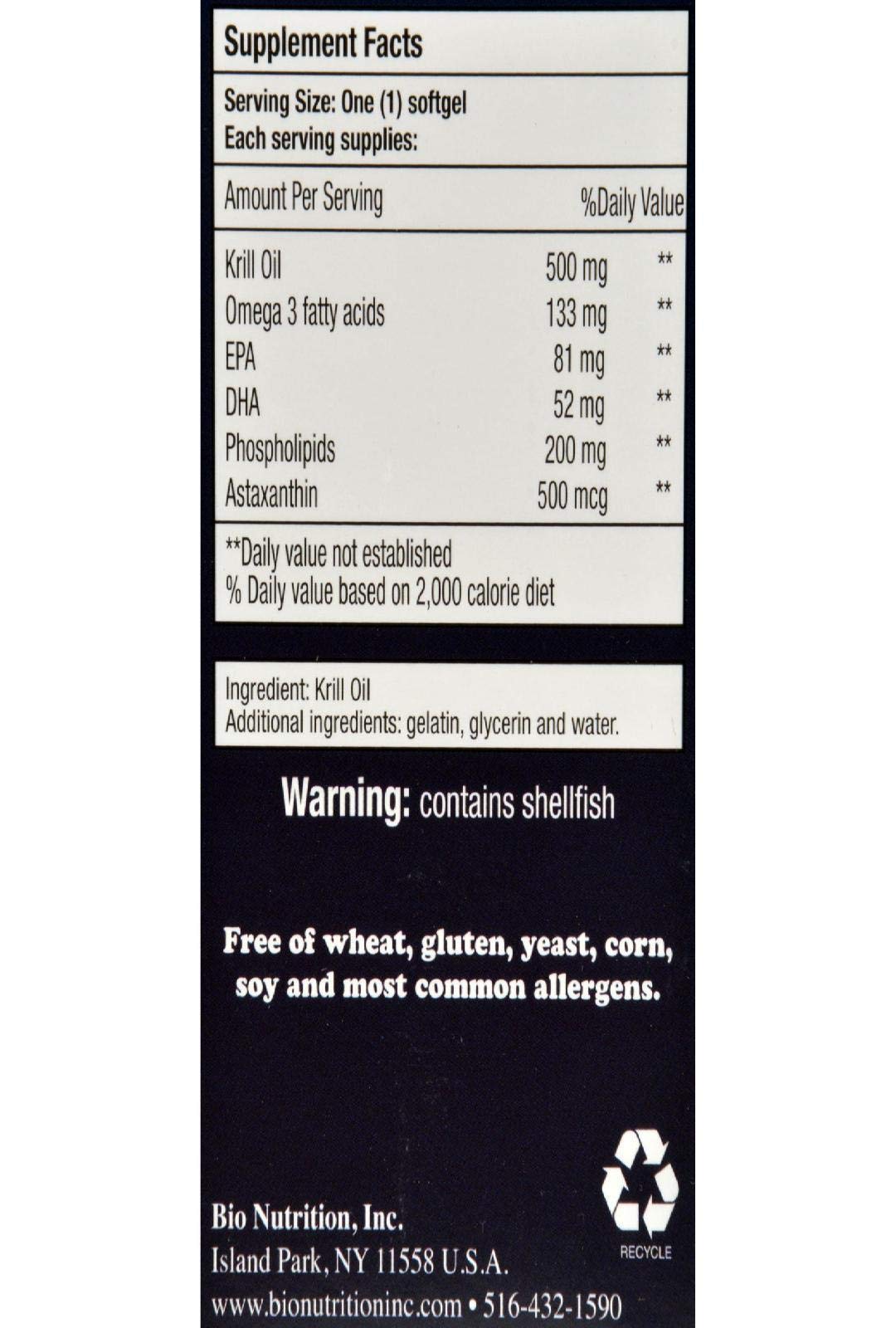 Bio Nutrition Krill Oil Complex 45 Softgels | 500mg | Once Daily | Immune Support | Omega 3 6 9