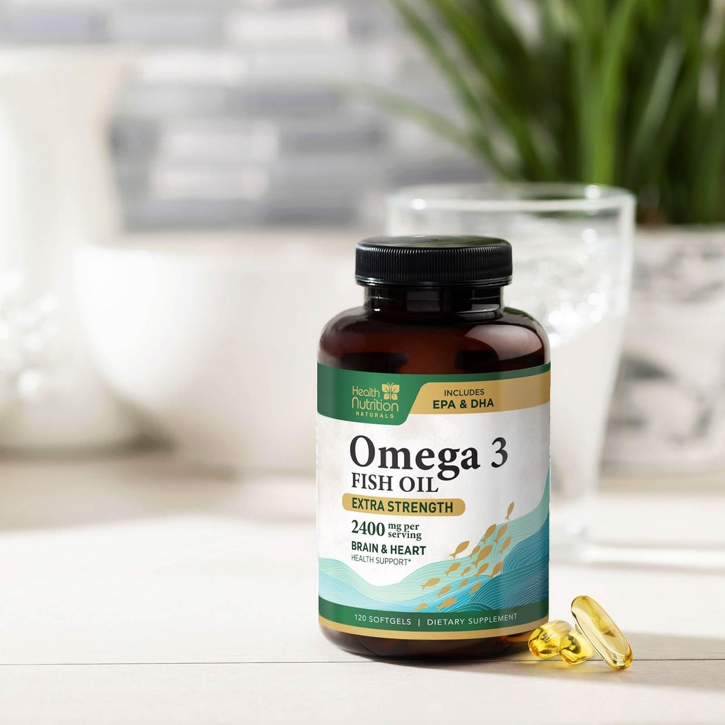 Omega 3 Fish Oil 2400 mg - Triple Strength EPA & DHA | Wild Caught Sardine