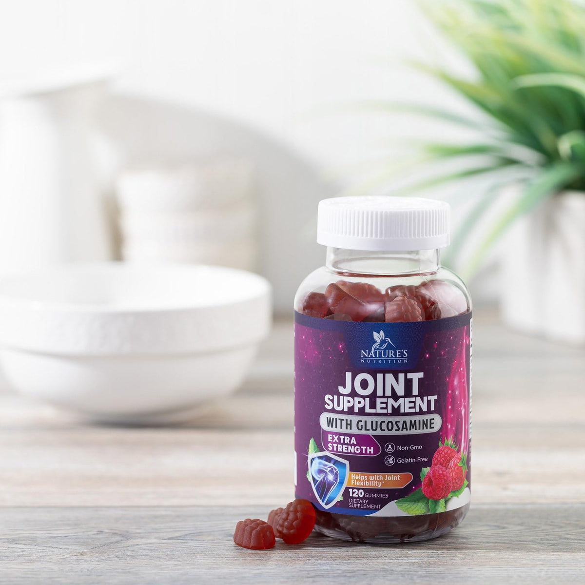 Nature's Nutrition Joint Support Gummies – Glucosamine & Vitamin E, 120 Gummies BritishVita | Premium UK Vitamins & Wellness Supplements