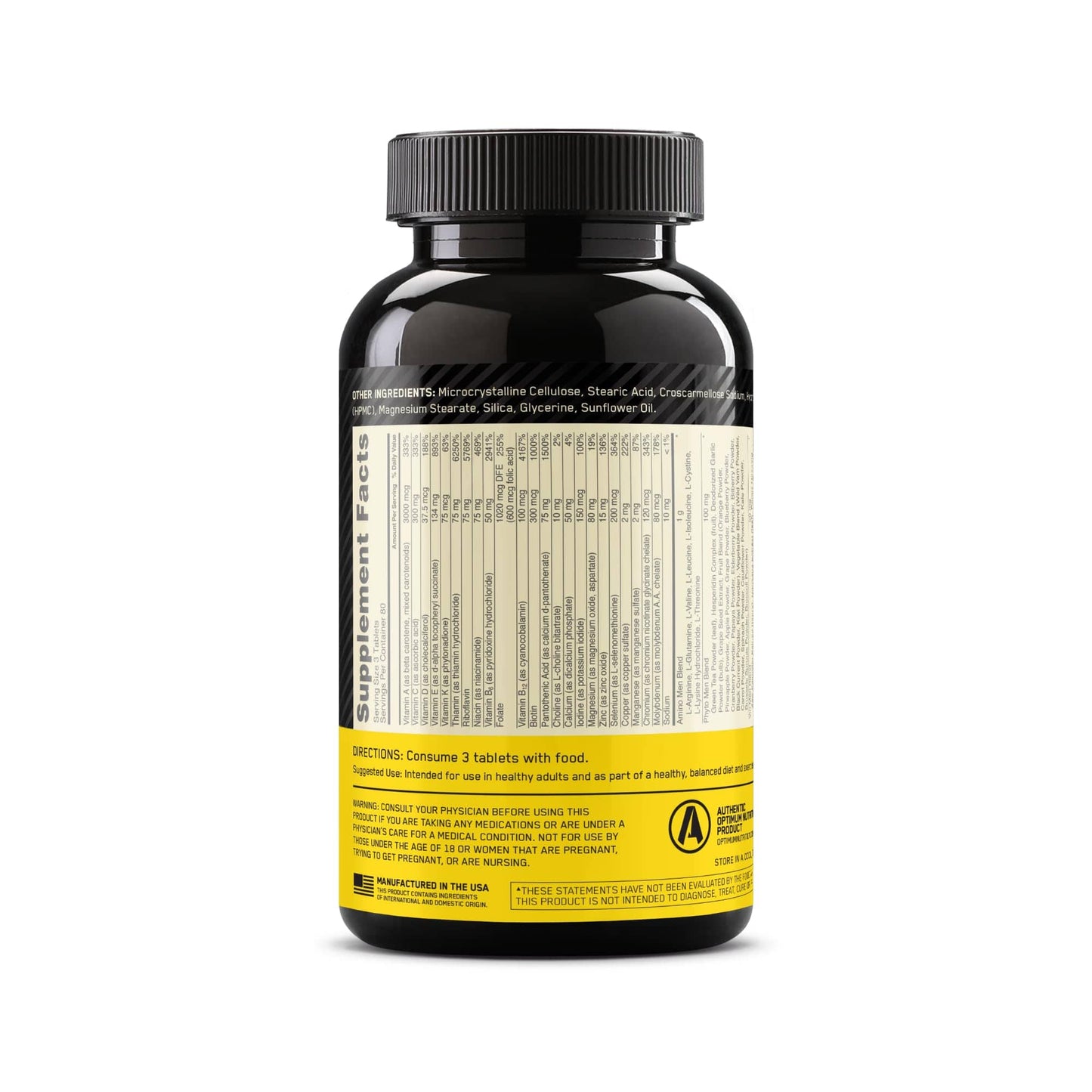 Opti-Men Daily Multivitamin for Men – Immune Support, 80 Day Supply, 240 Tablets