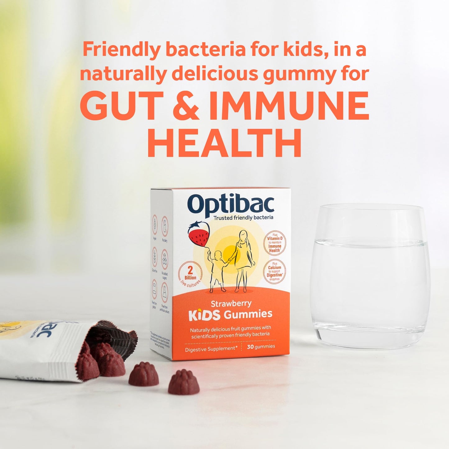 Optibac Probiotics Kids Gummies – Vitamin D & Calcium, 2B Cultures