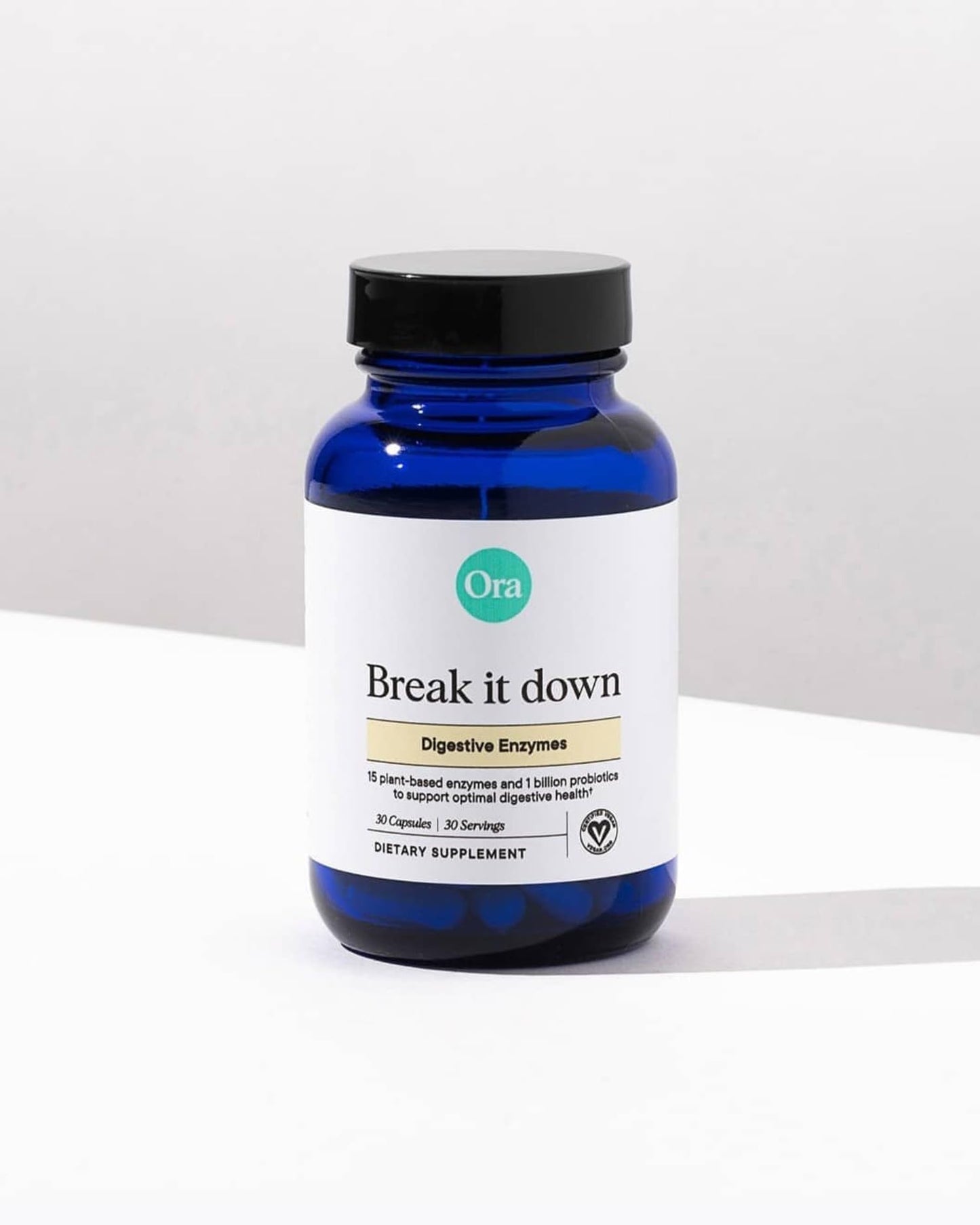 Ora Organic Multi-Enzyme Supplement – Vegan, Gluten Free Digestive Enzymes with Probiotics | 30 Capsules