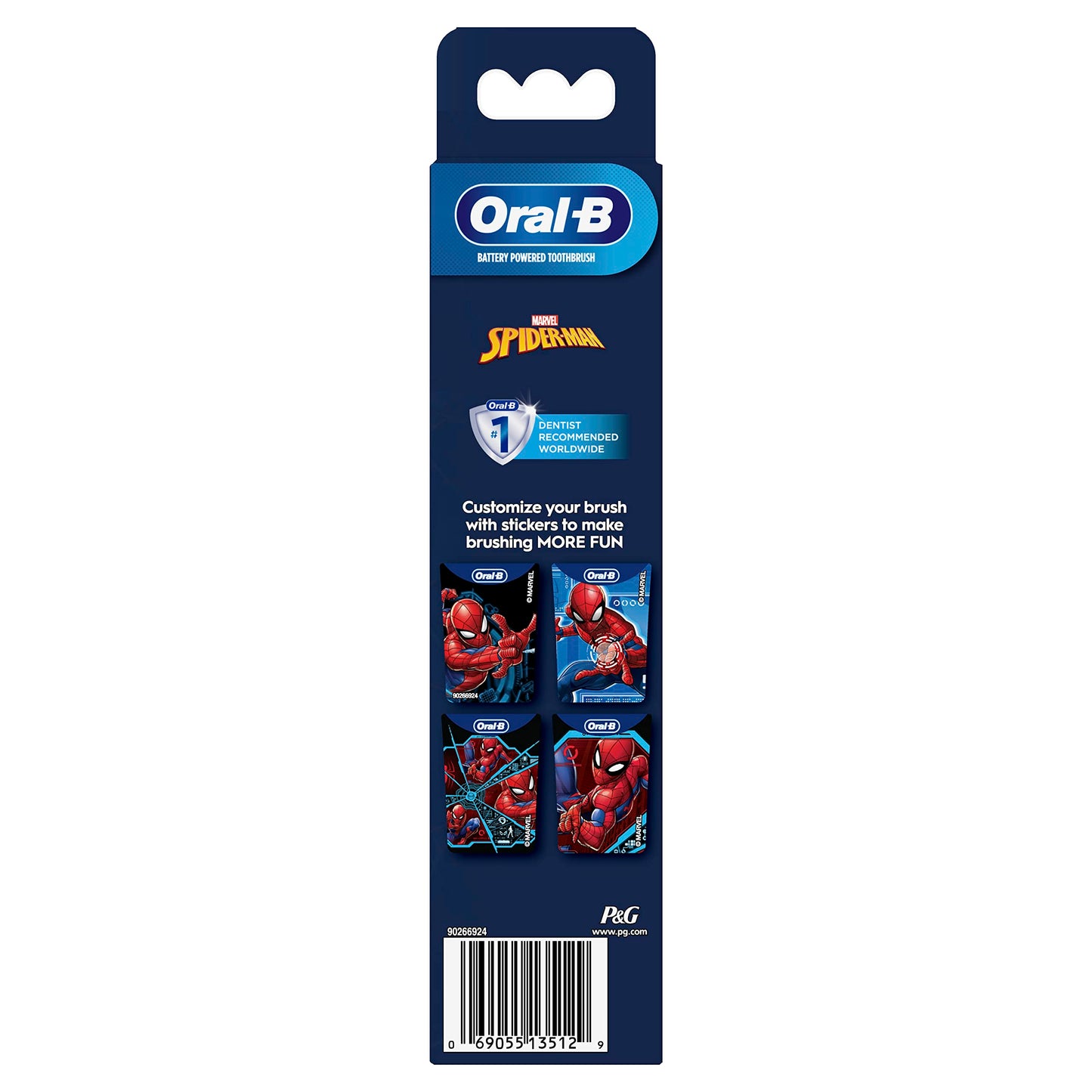 Oral-B Kid's Spider-Man Battery Powered Toothbrush for Kids 3+
